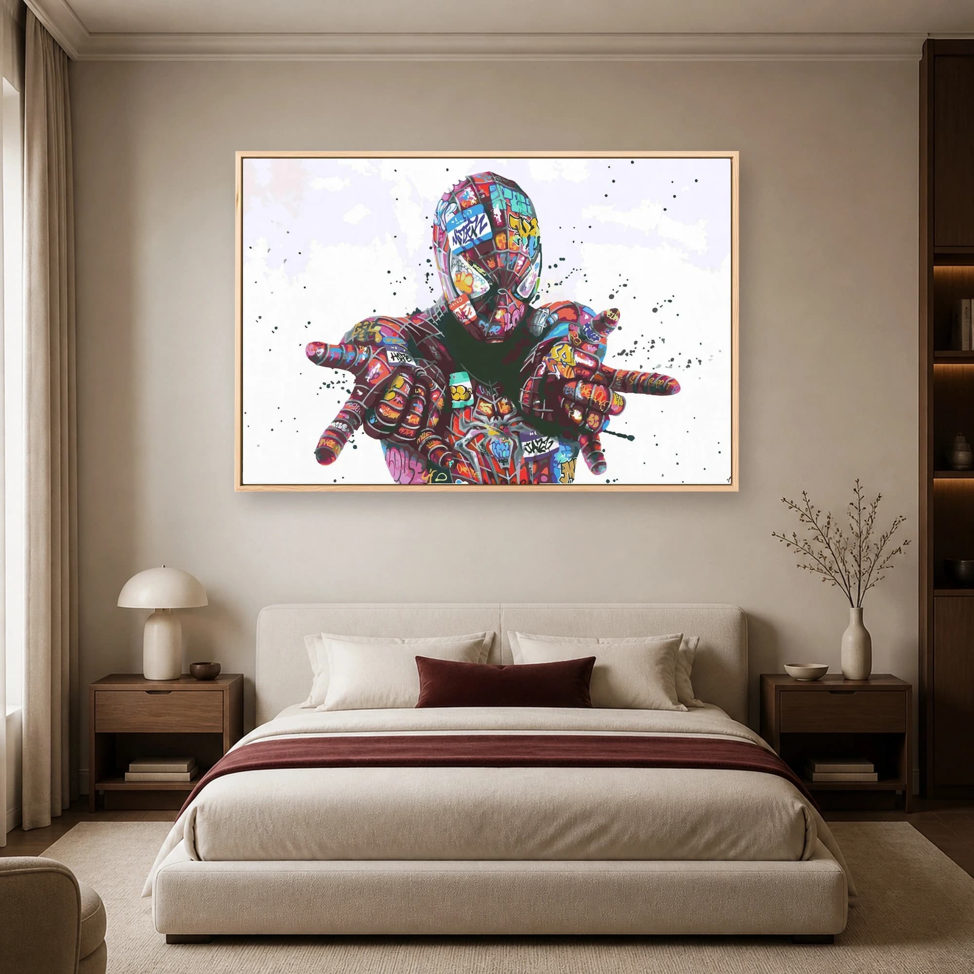 Urban Graffitied Superhero Pop Art Canvas Print, view 6