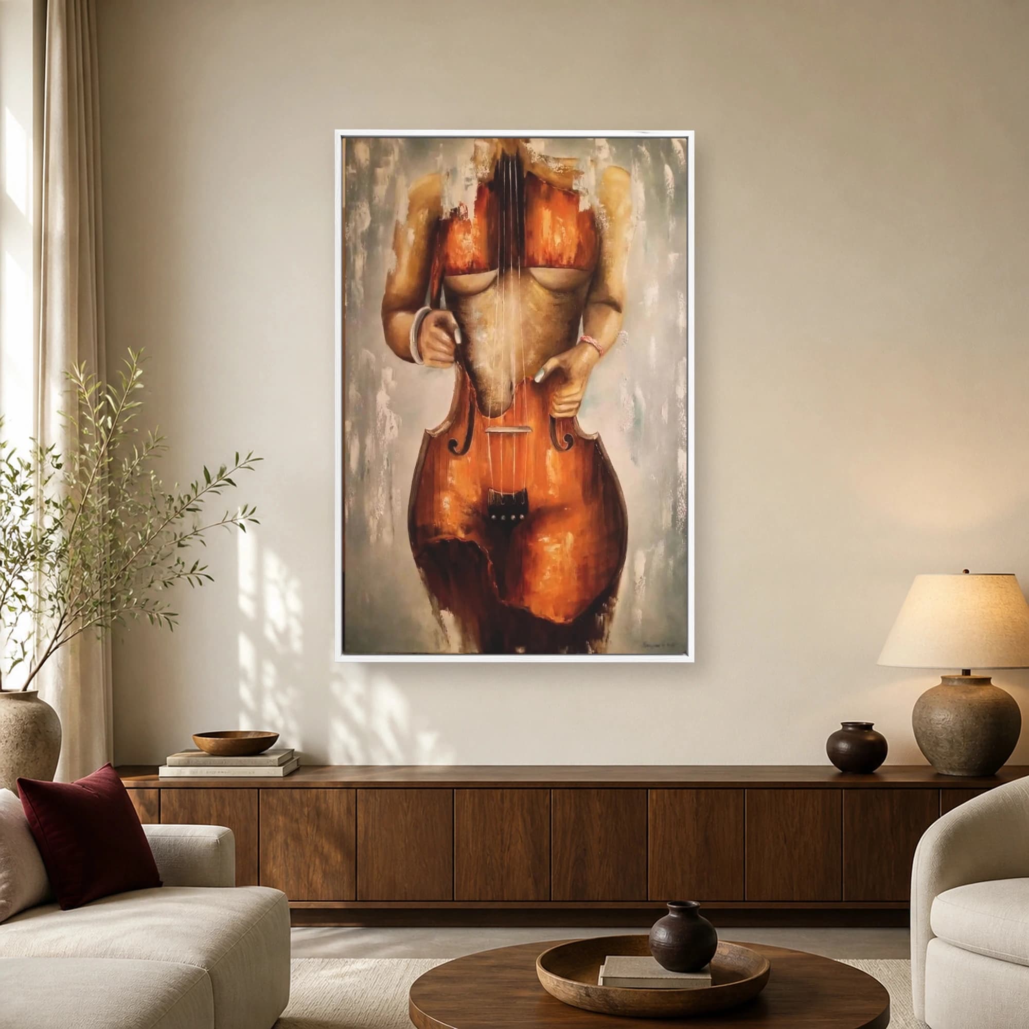 Surreal Cello Woman Fine Art Canvas Print & Wall Decor, view 2