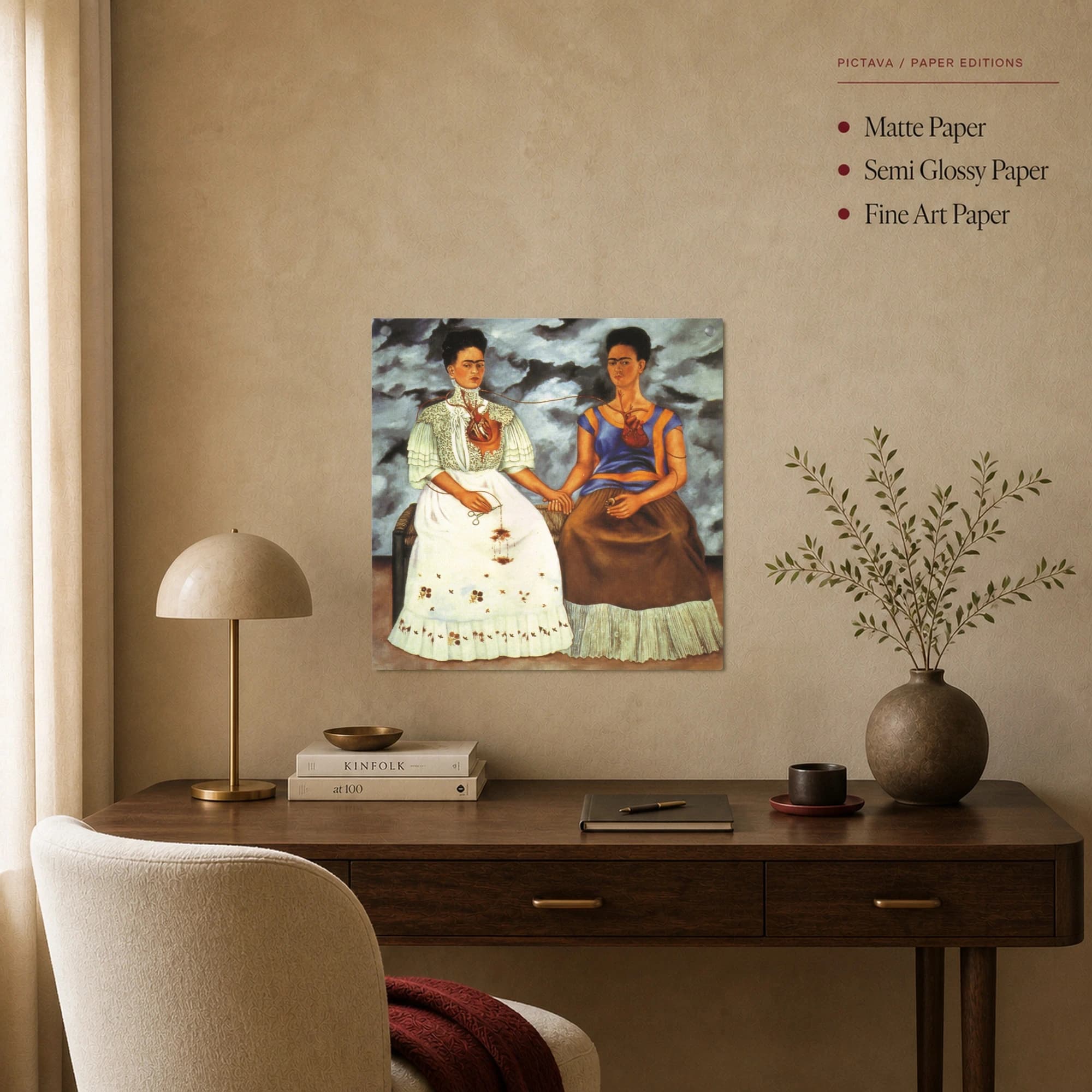 The Two Fridas Masterpiece Surrealist Canvas Art, view 2