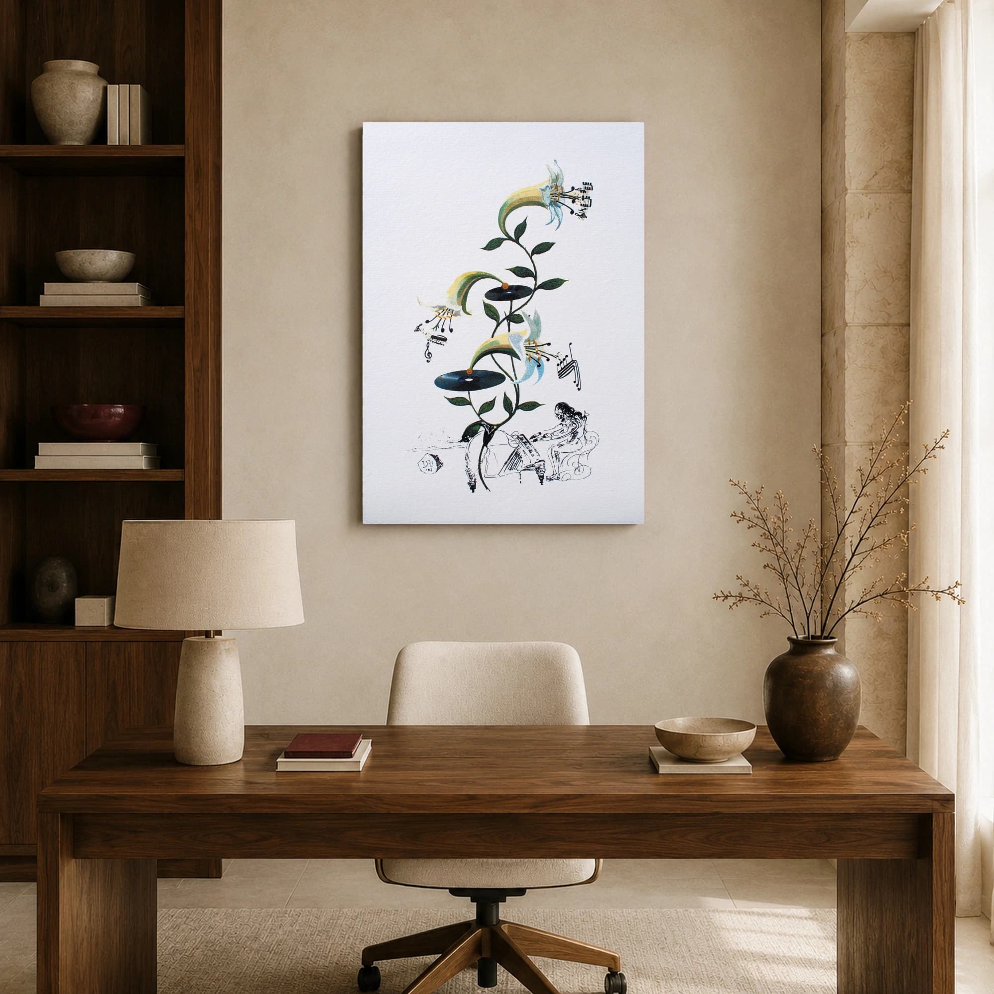 Salvador Dalí 1967 Surreal Music Plant Canvas Art Print, view 8