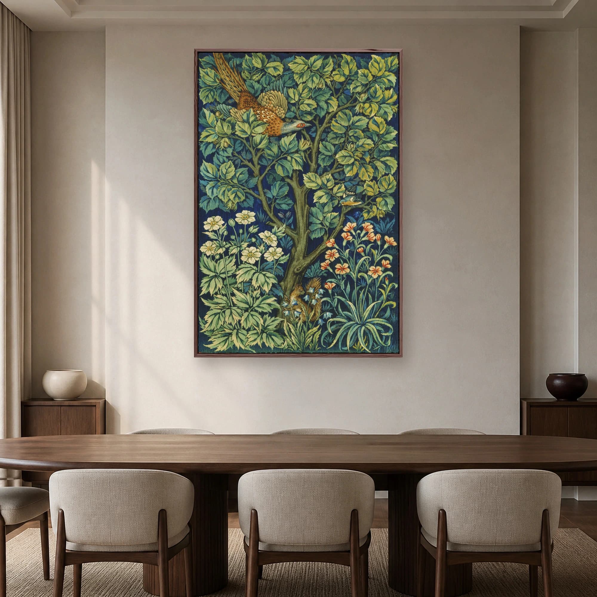 The Woodpecker William Morris Vintage Botanical Tapestry Wall Art, view 7