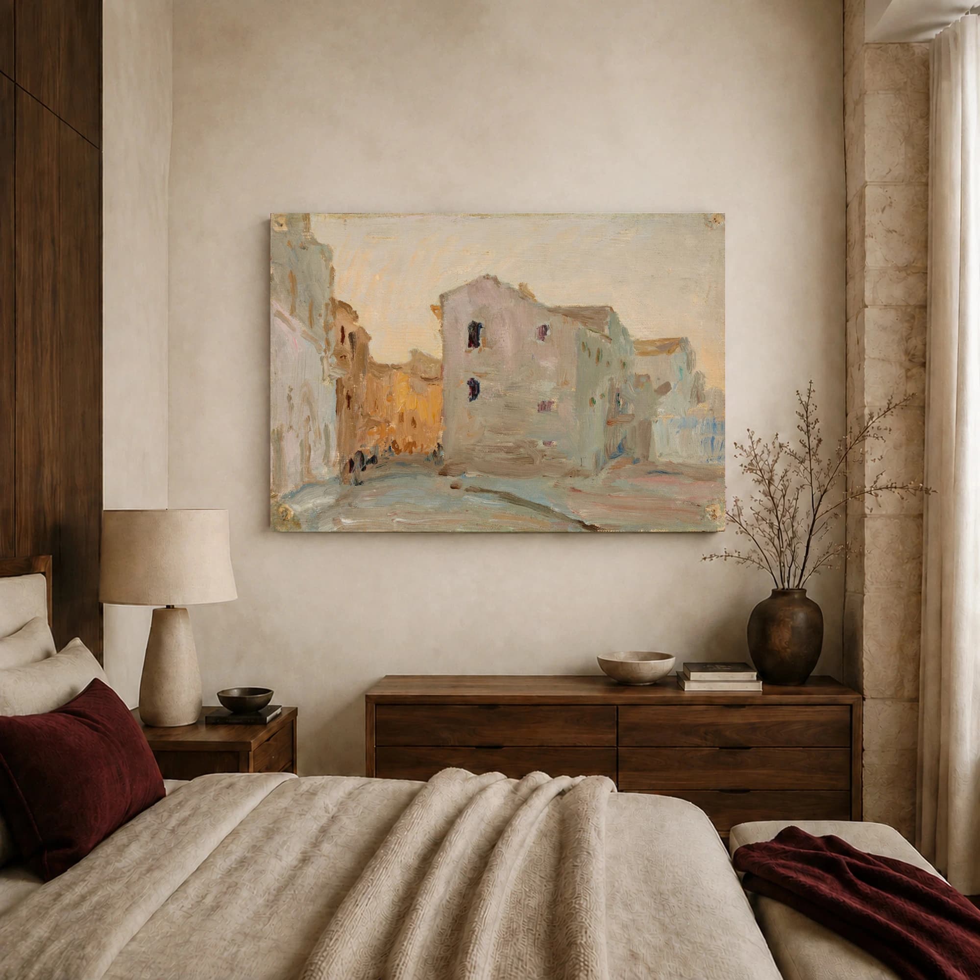 Townscape Study in Light and Ochre Canvas Print, view 7