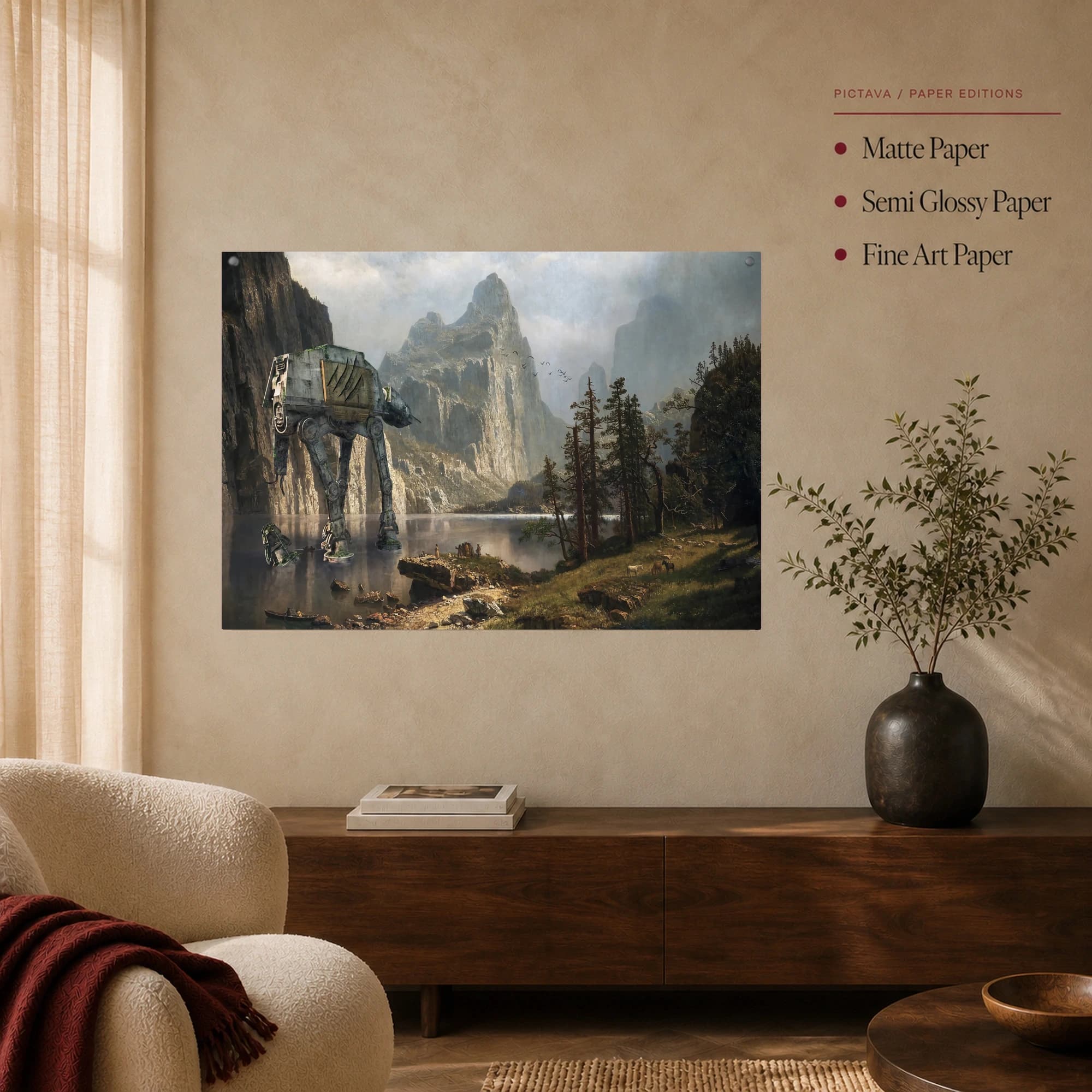 Sci-Fi Walker Mountain Landscape Canvas Art Print, view 4