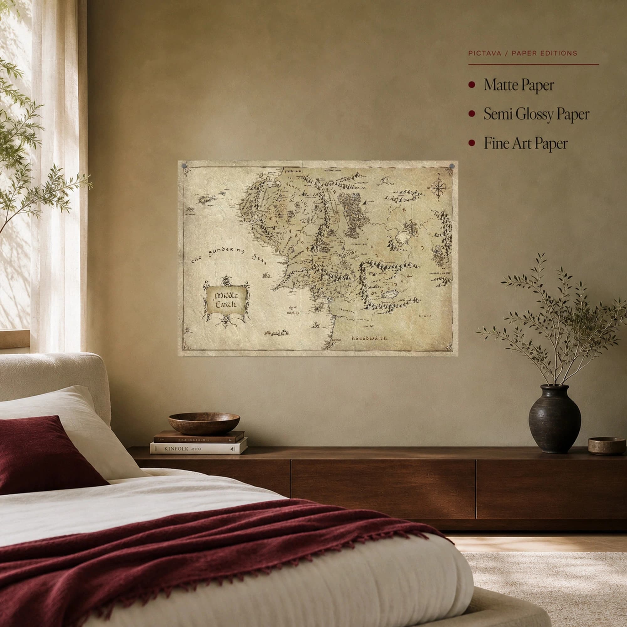 Middle Earth Map Fantasy Art Print, view 7