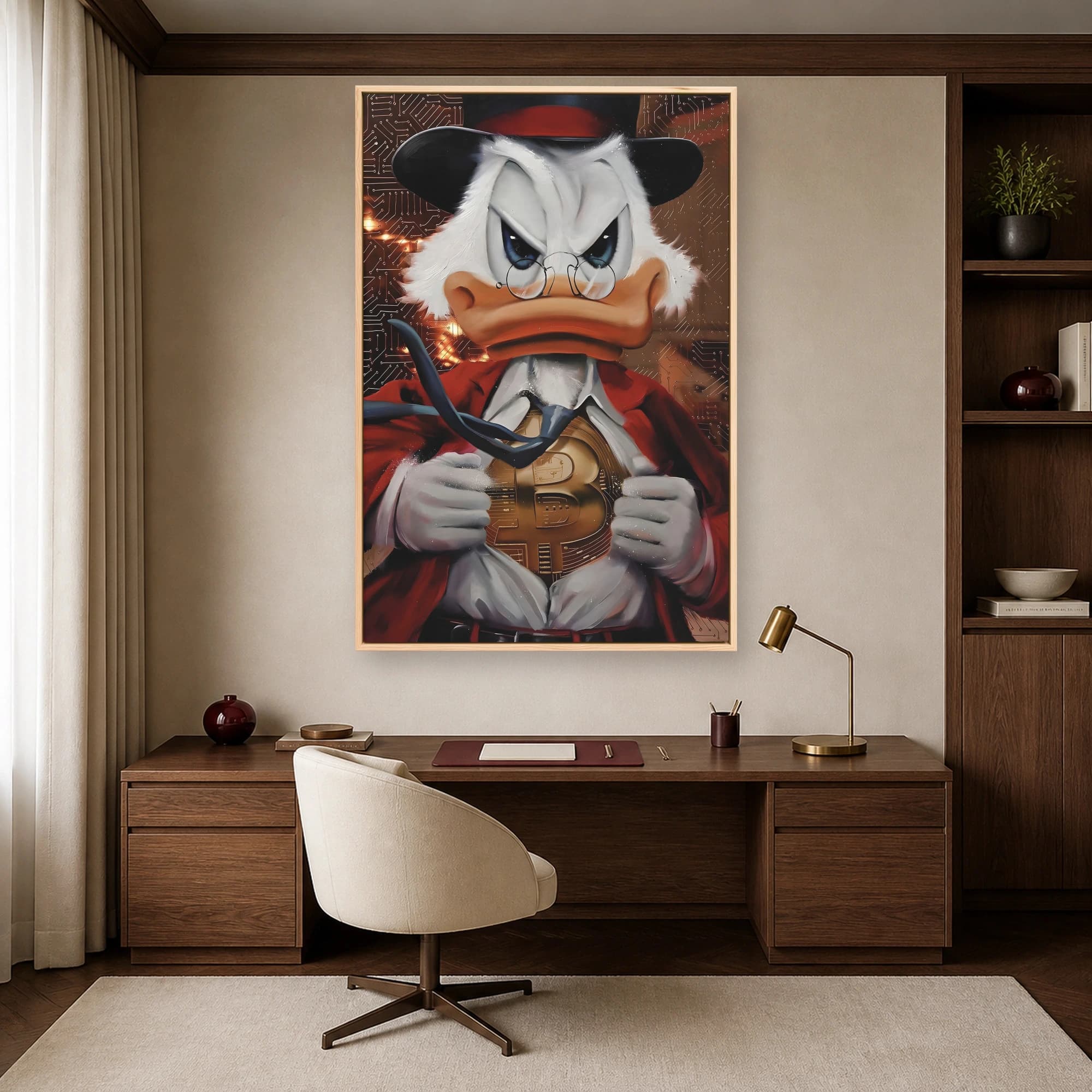 Crypto Tycoon Duck Canvas Print | Bitcoin Wall Art, view 4