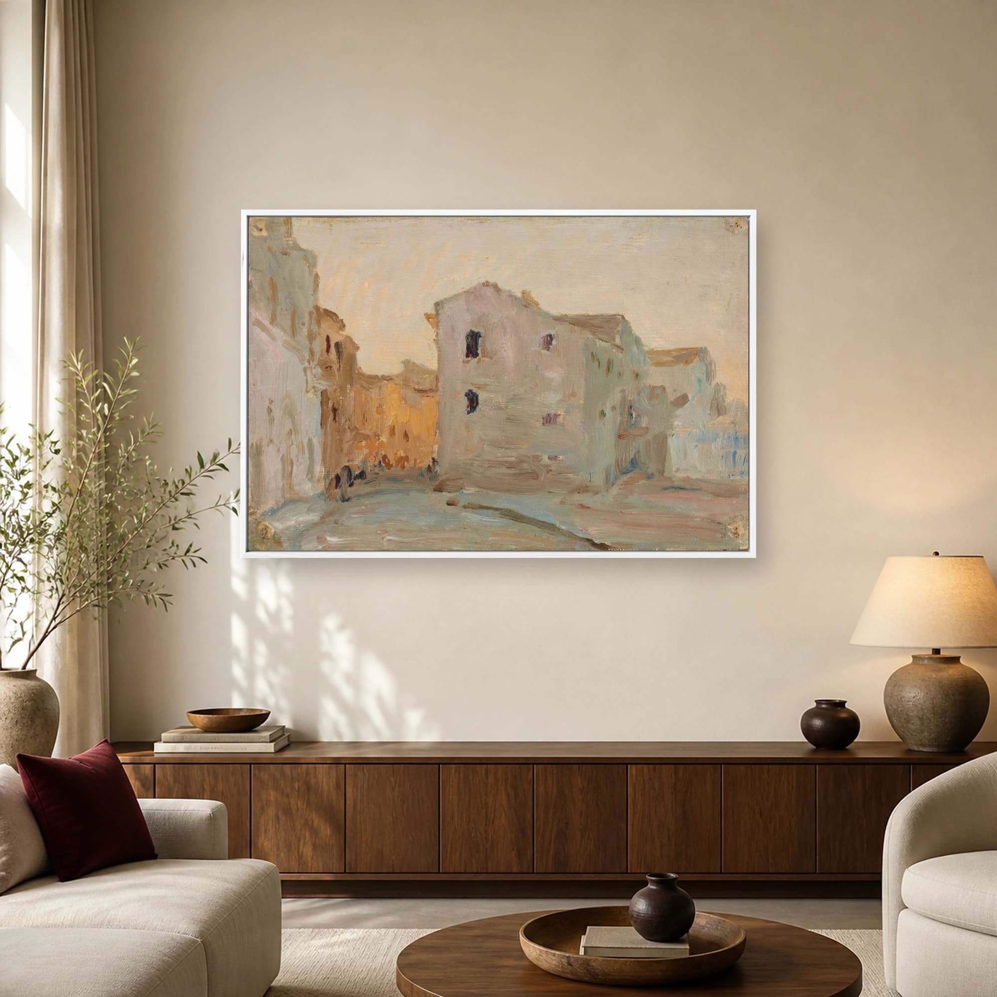 Townscape Study in Light and Ochre Canvas Print, view 2