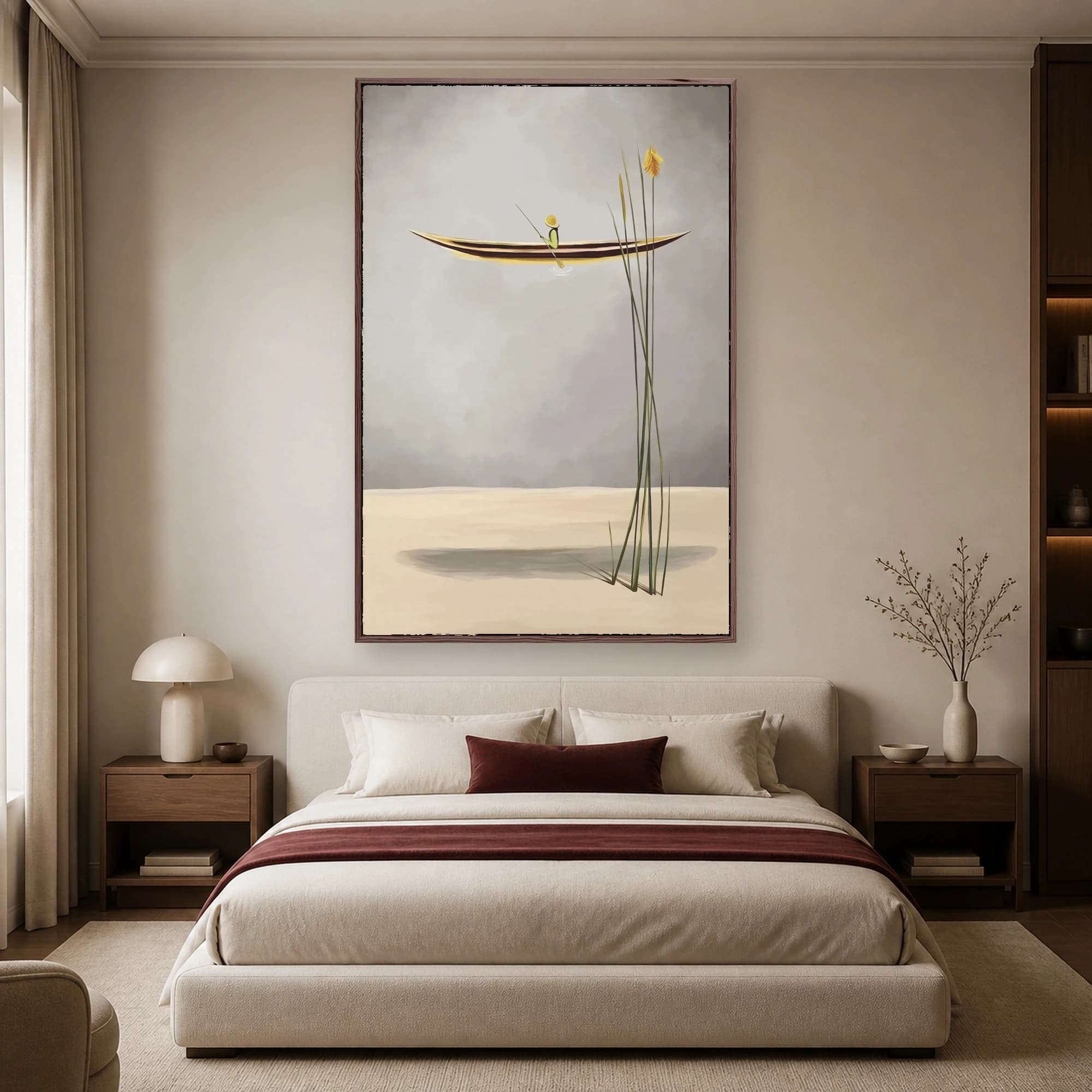 Minimalist Surrealist Boat Canvas Print, view 3