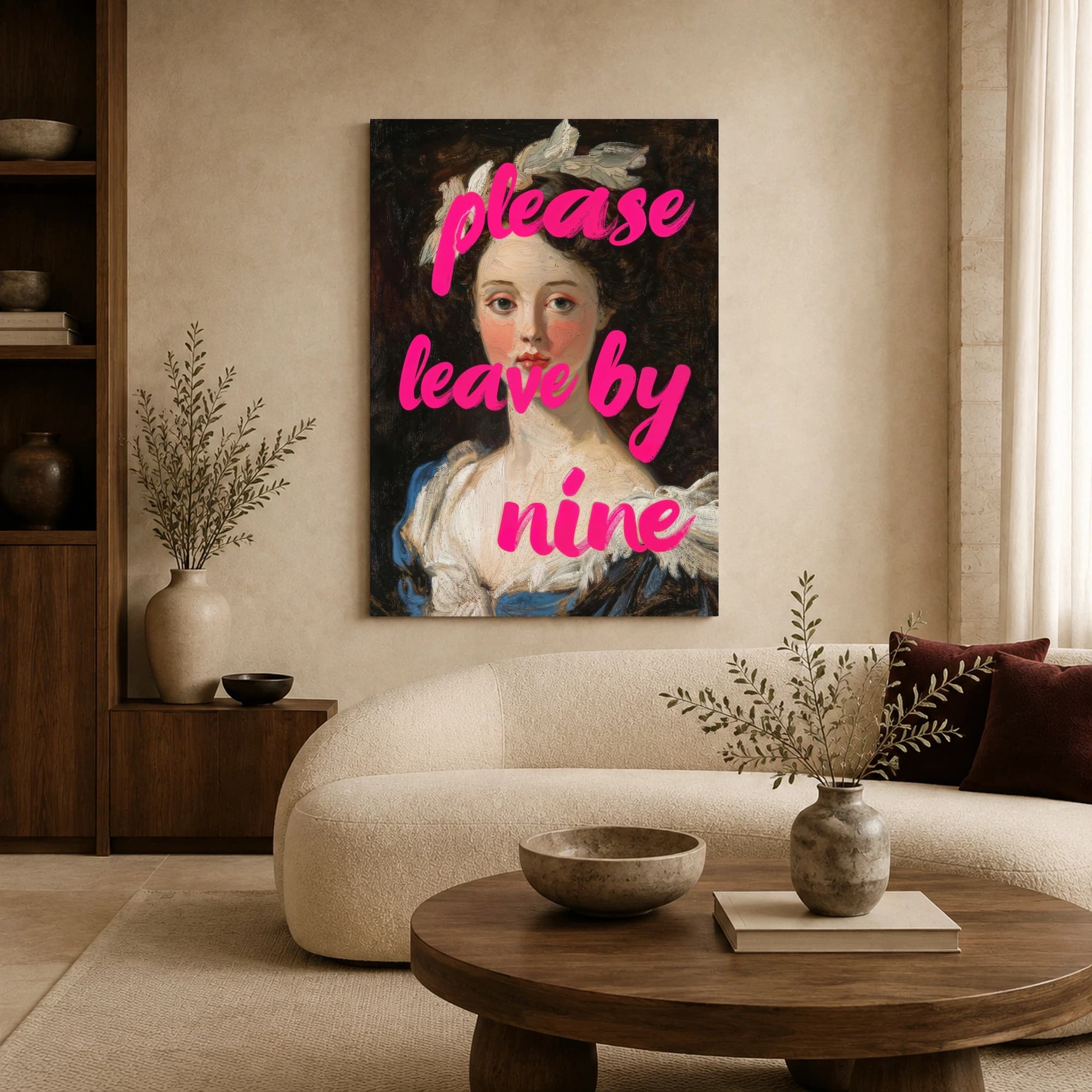 Please Leave By Nine Funny Classical Portrait Wall Art, view 6