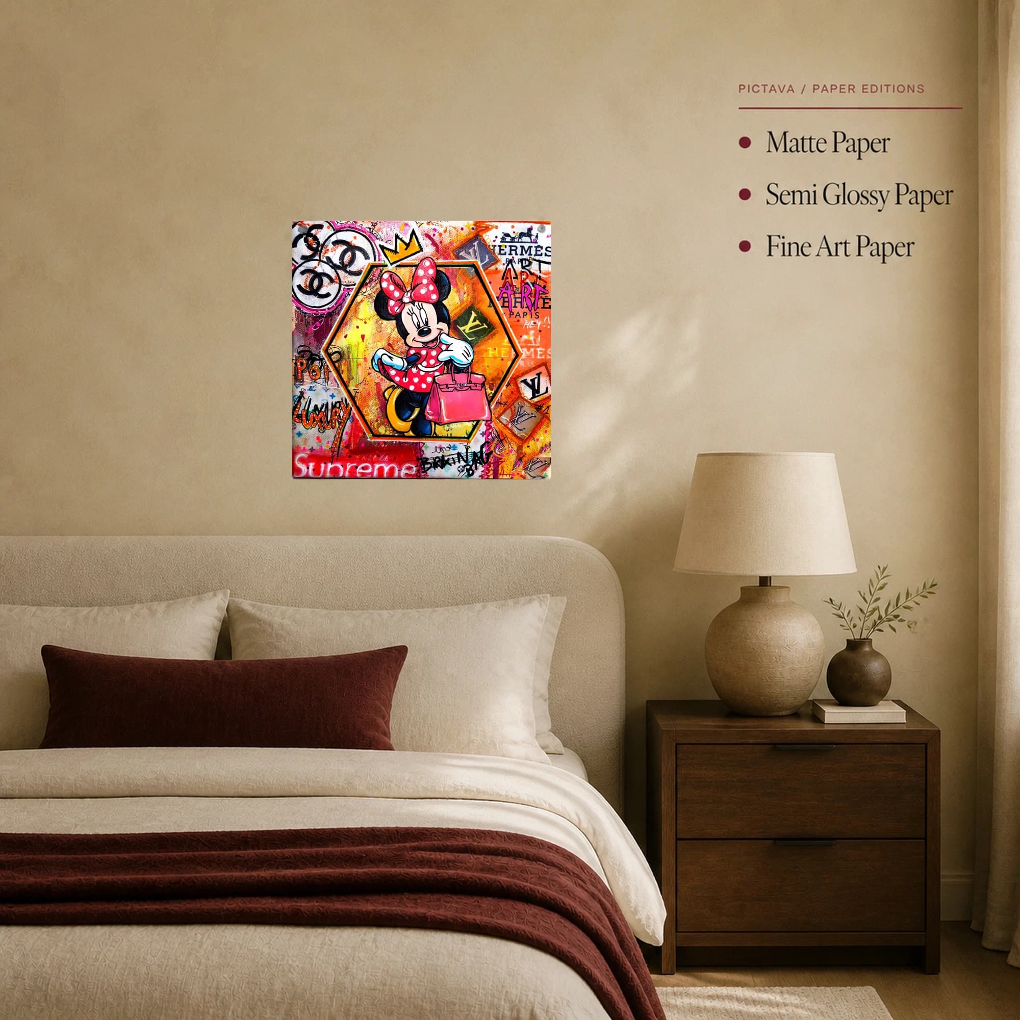 Minnie Mouse Luxury Pop Art Canvas Print, view 7