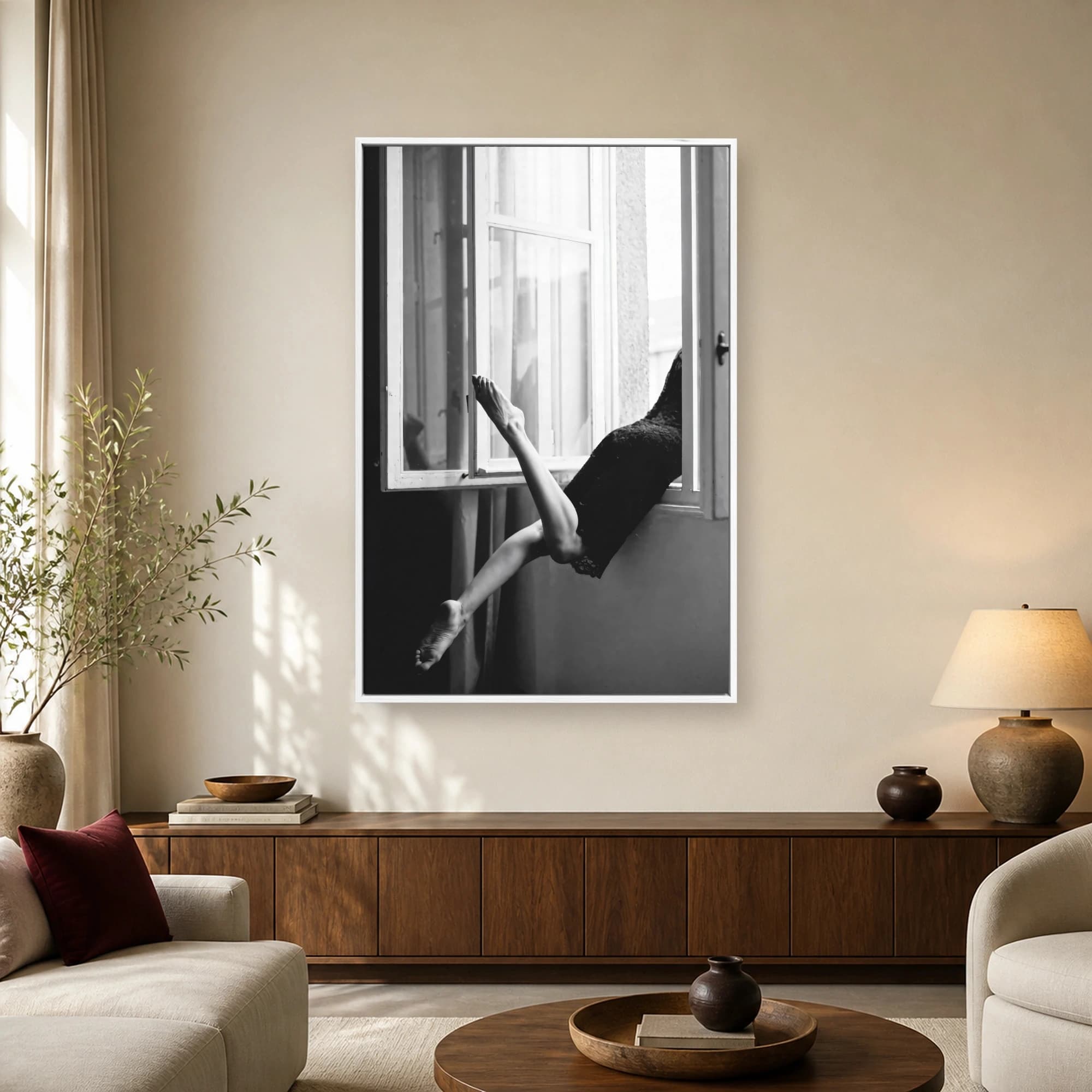 Surreal Monochrome Window Art Print, view 2