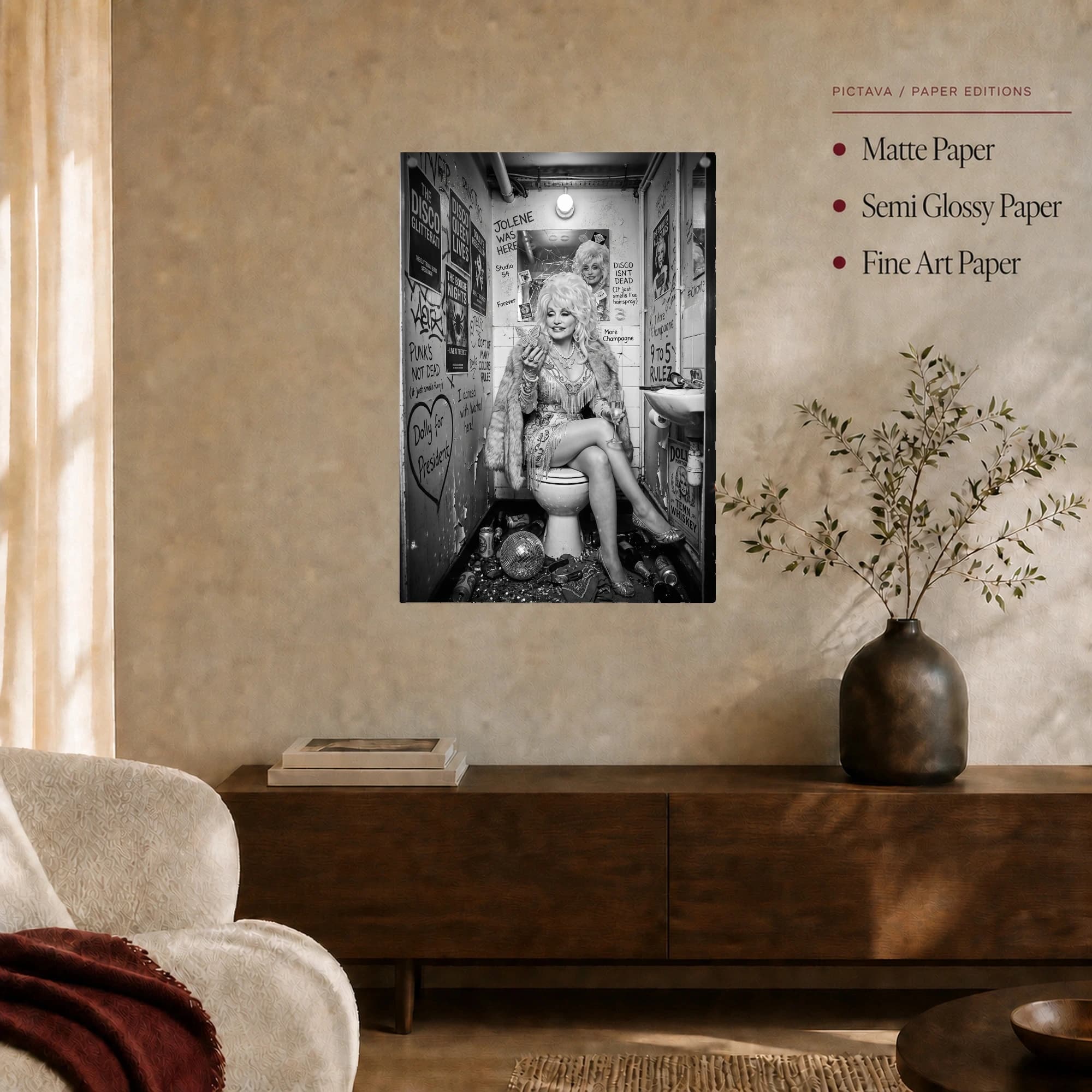 Dolly Parton Disco Bathroom Canvas Print & Poster Art, view 7