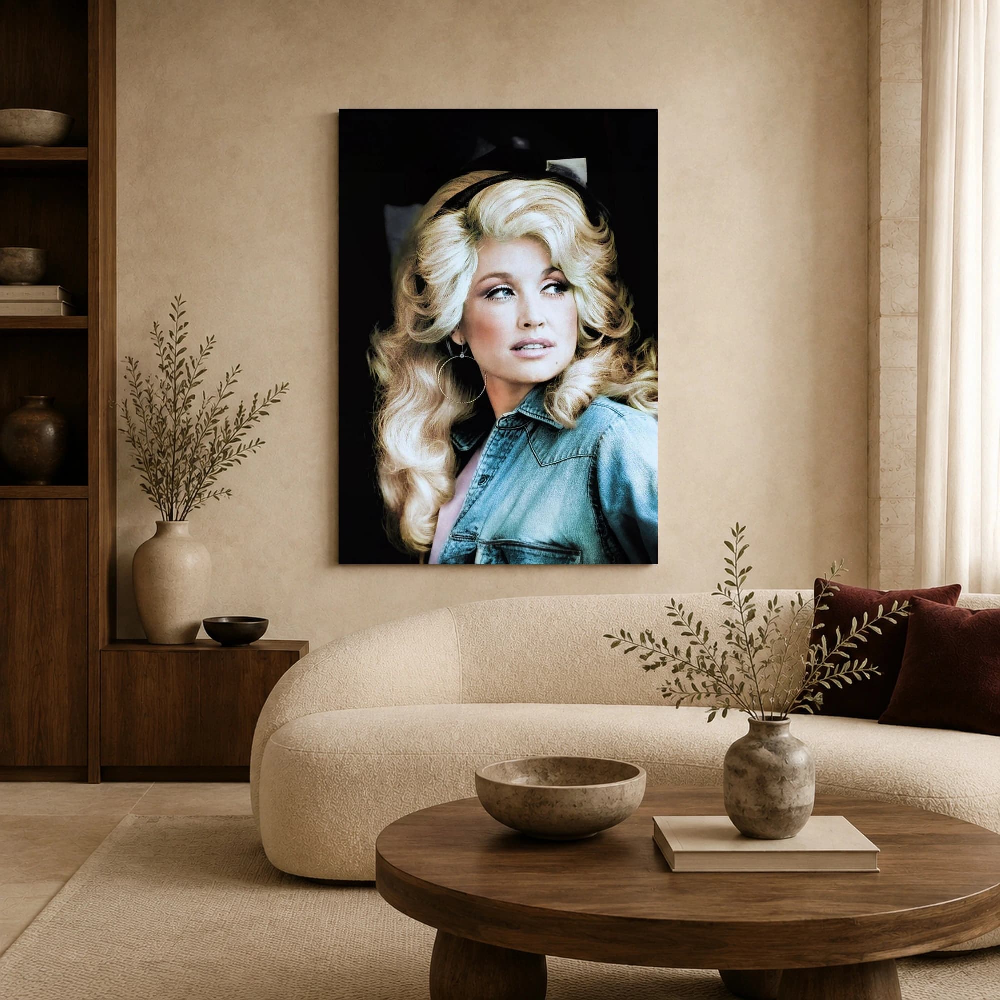Dolly Parton Vintage Denim Portrait Canvas Print, view 5