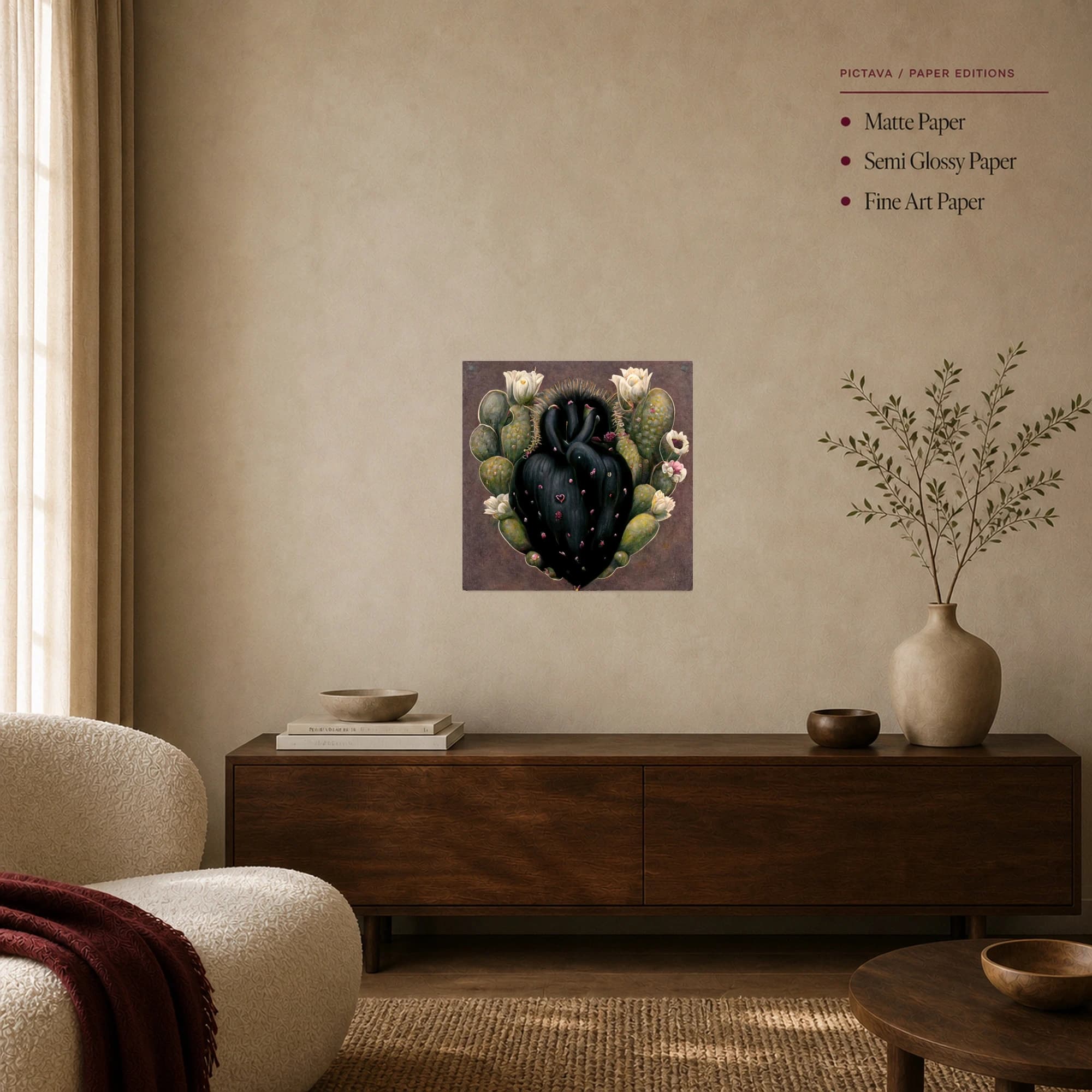 Surreal Botanical Heart Wall Art Canvas Print, view 7