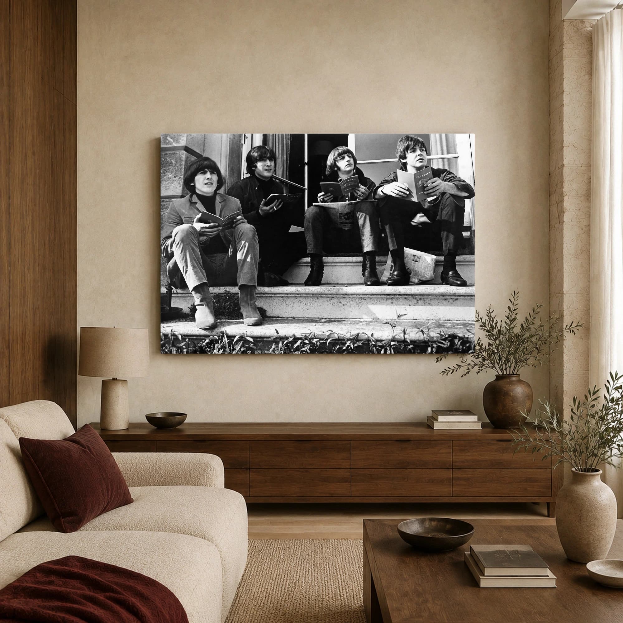 The Beatles Historic Vintage Band Photo Canvas Print, view 3