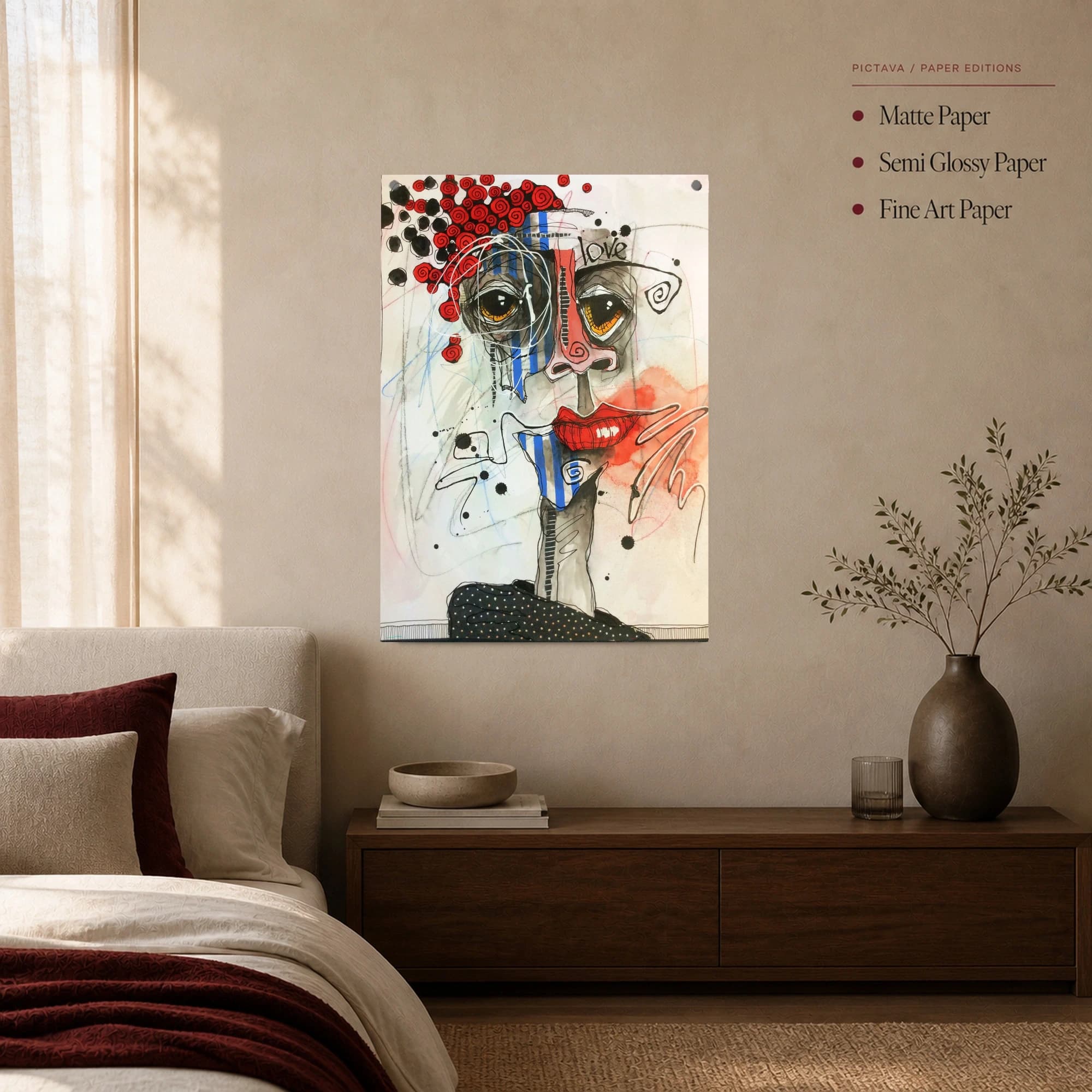 Abstract Expressionist Portrait Wall Art Print, view 6