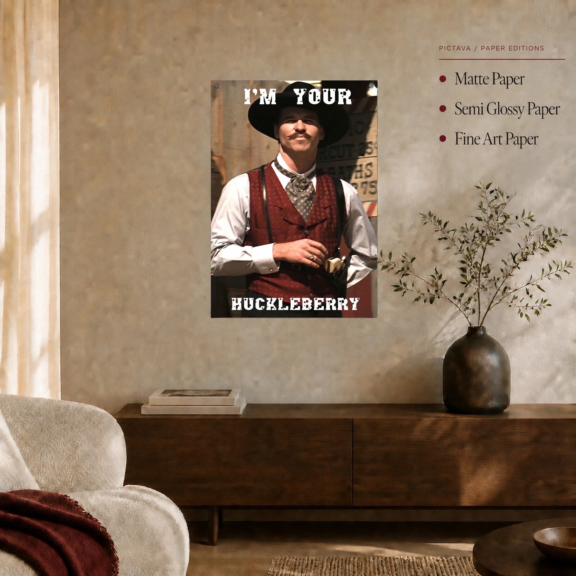 I'm Your Huckleberry Doc Holliday Movie Wall Art, view 5