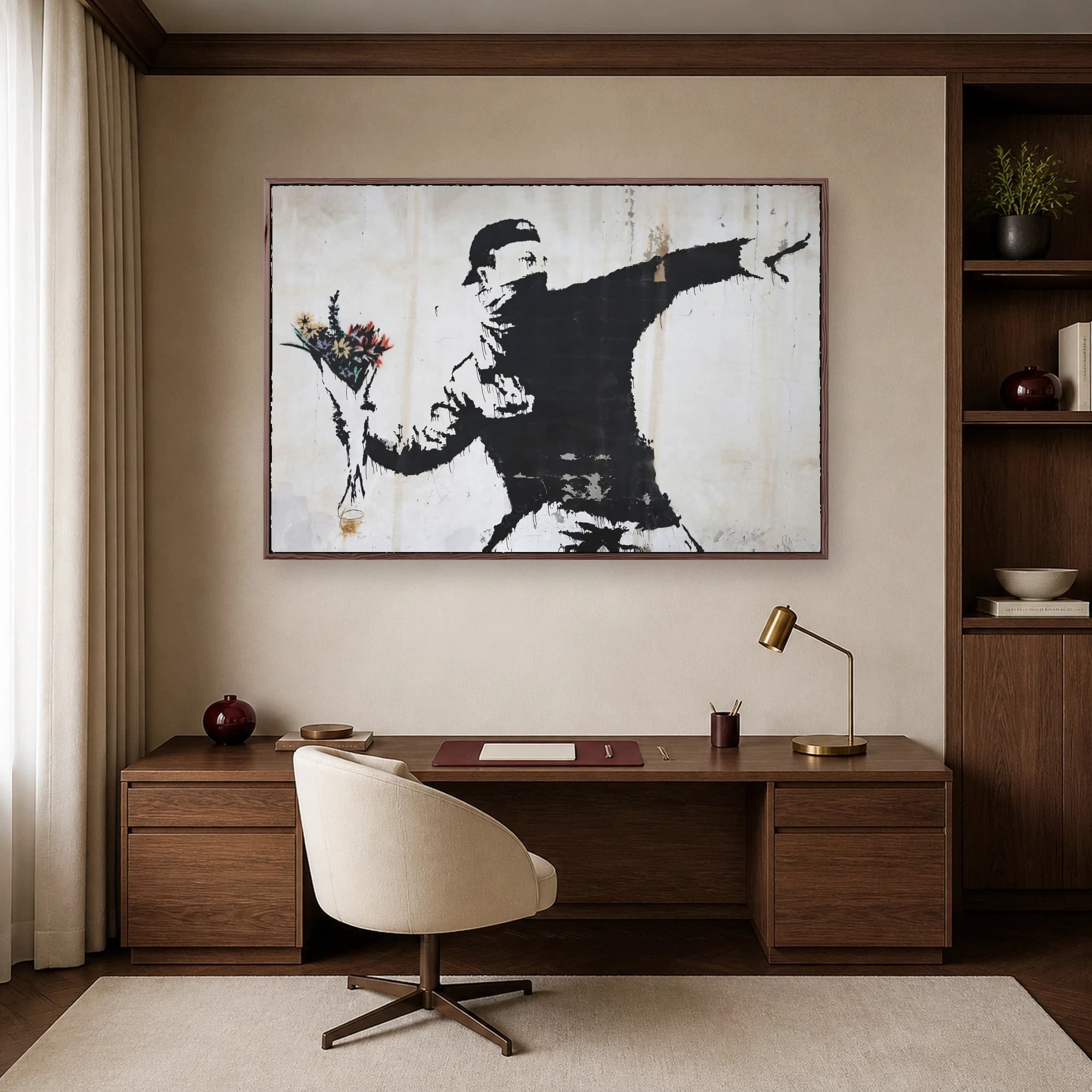 Flower Thrower Street Art Canvas Print, view 6