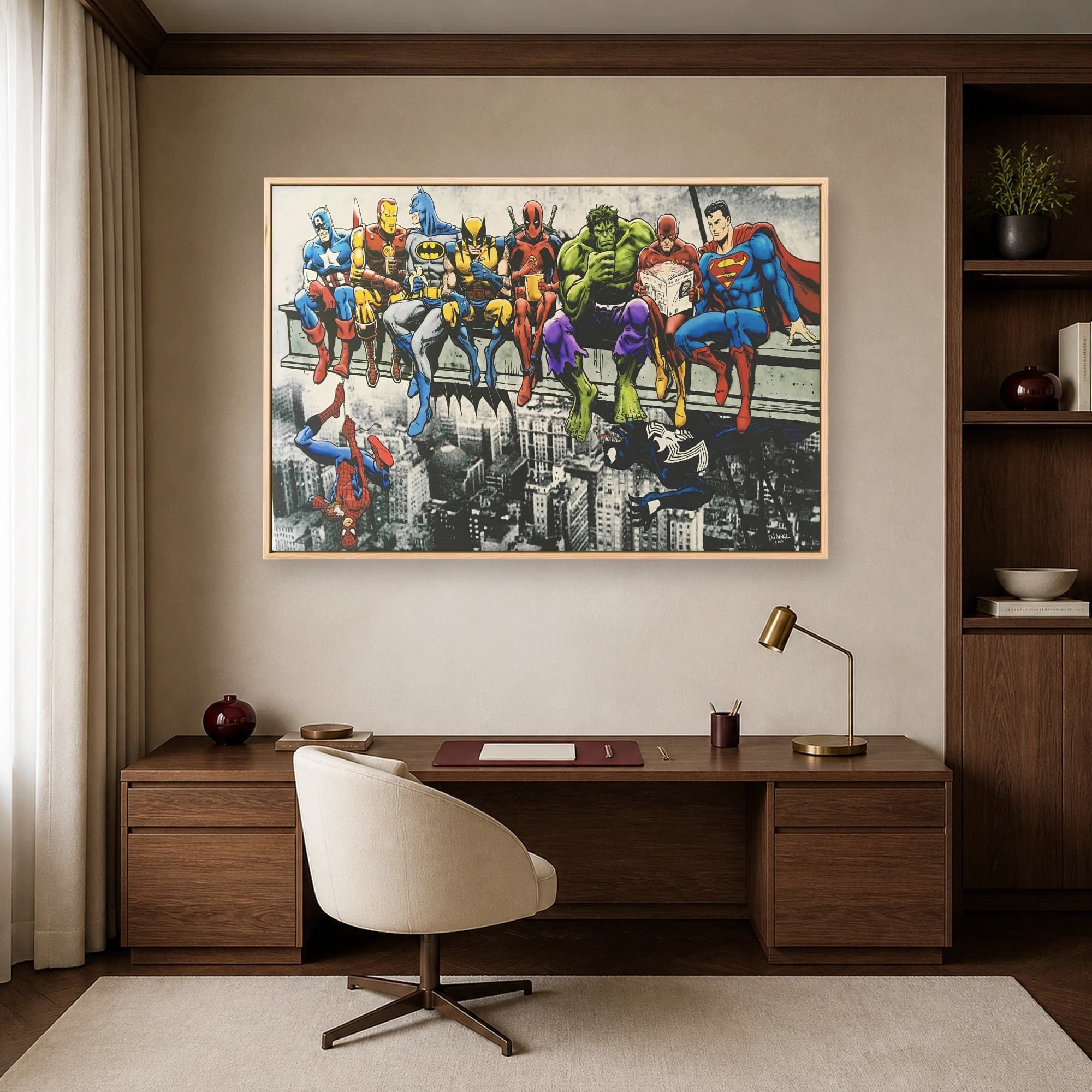 Superhero Lunch Parody Canvas Art Print, view 6