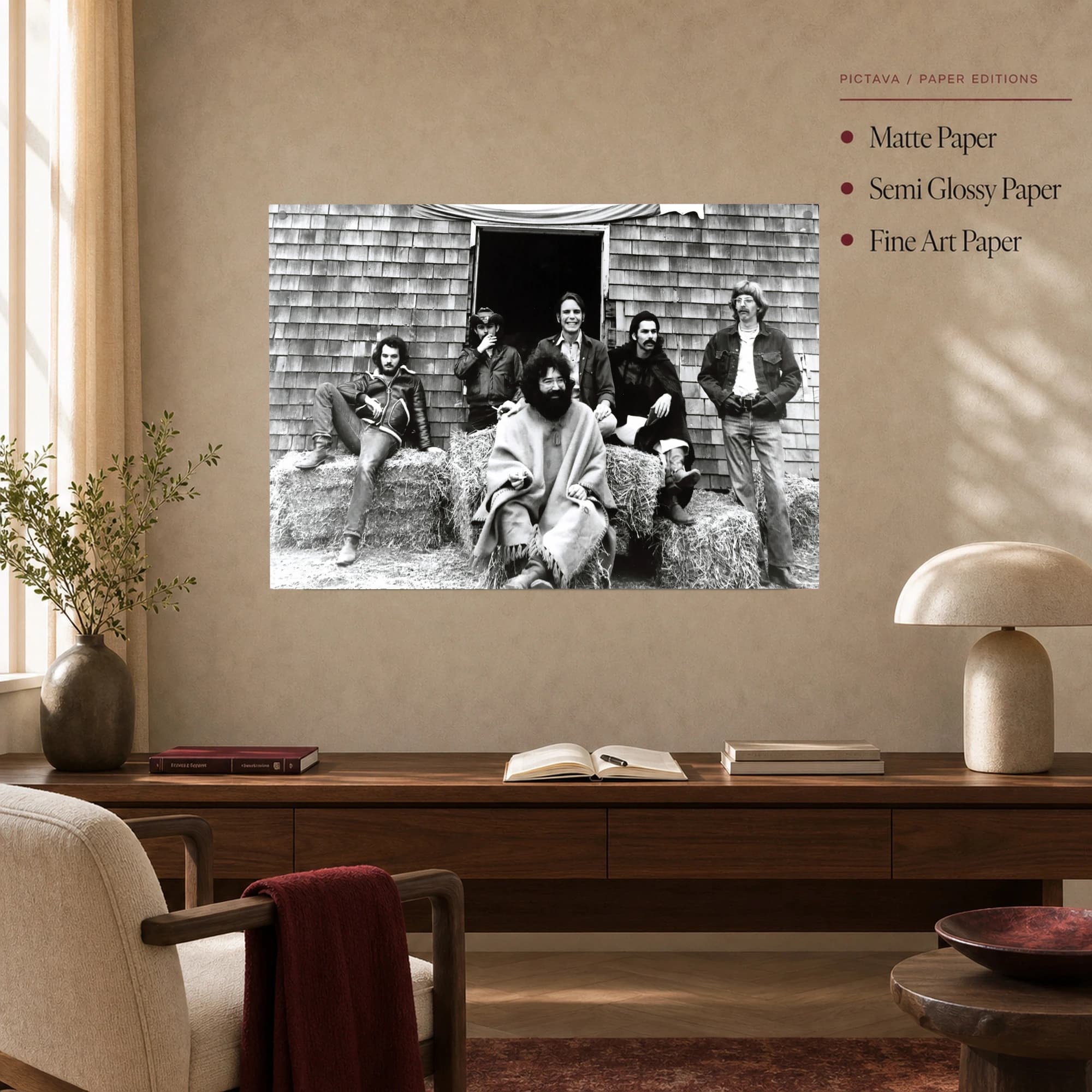 Grateful Dead Vintage Barn Band Portrait Canvas Print, view 6