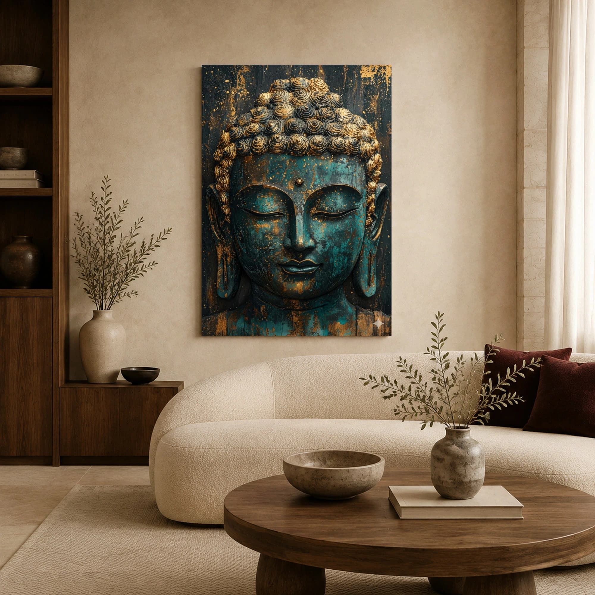 Golden Patina Buddha Canvas Art Print, view 4