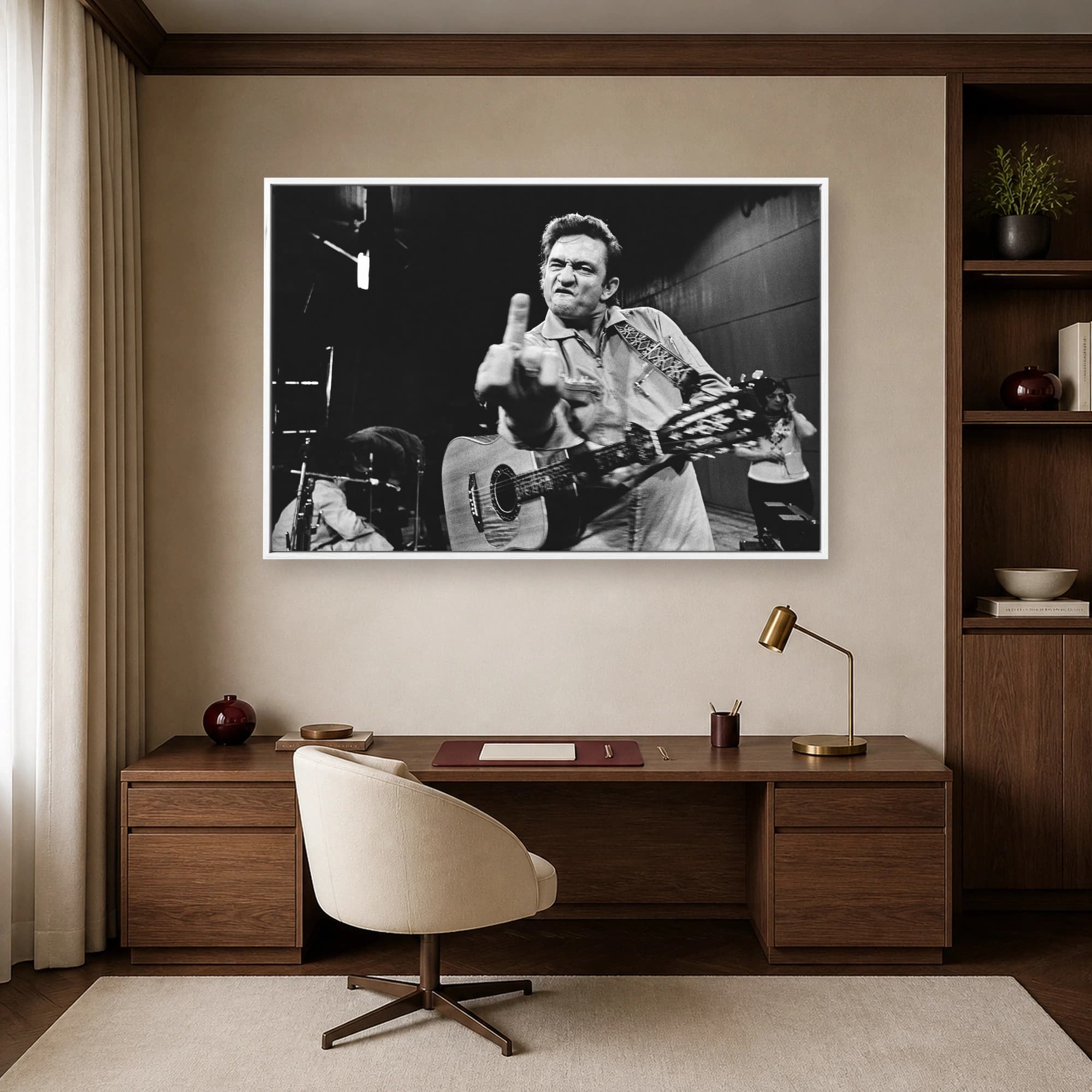 Johnny Cash San Quentin Black and White Photo Print, view 6