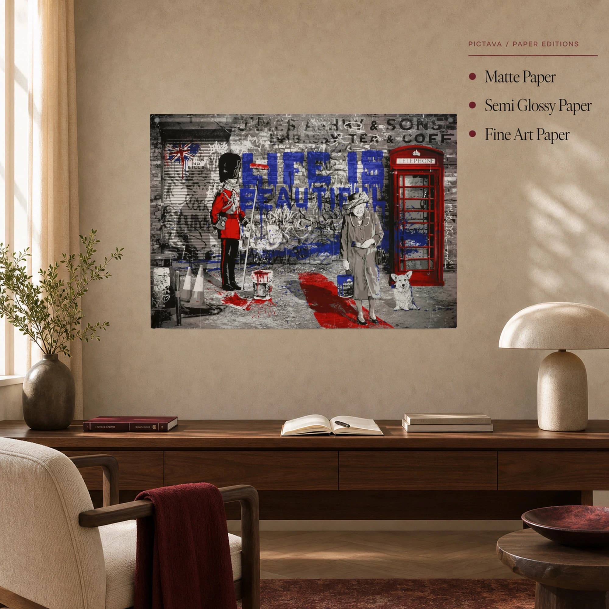 Life is Beautiful British Street Art Canvas, view 5