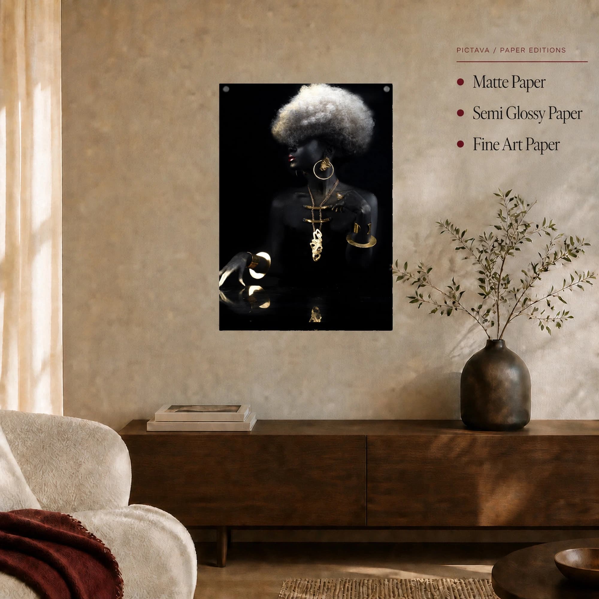 Gilded Eclipse Avant-Garde Portrait Wall Art, view 4