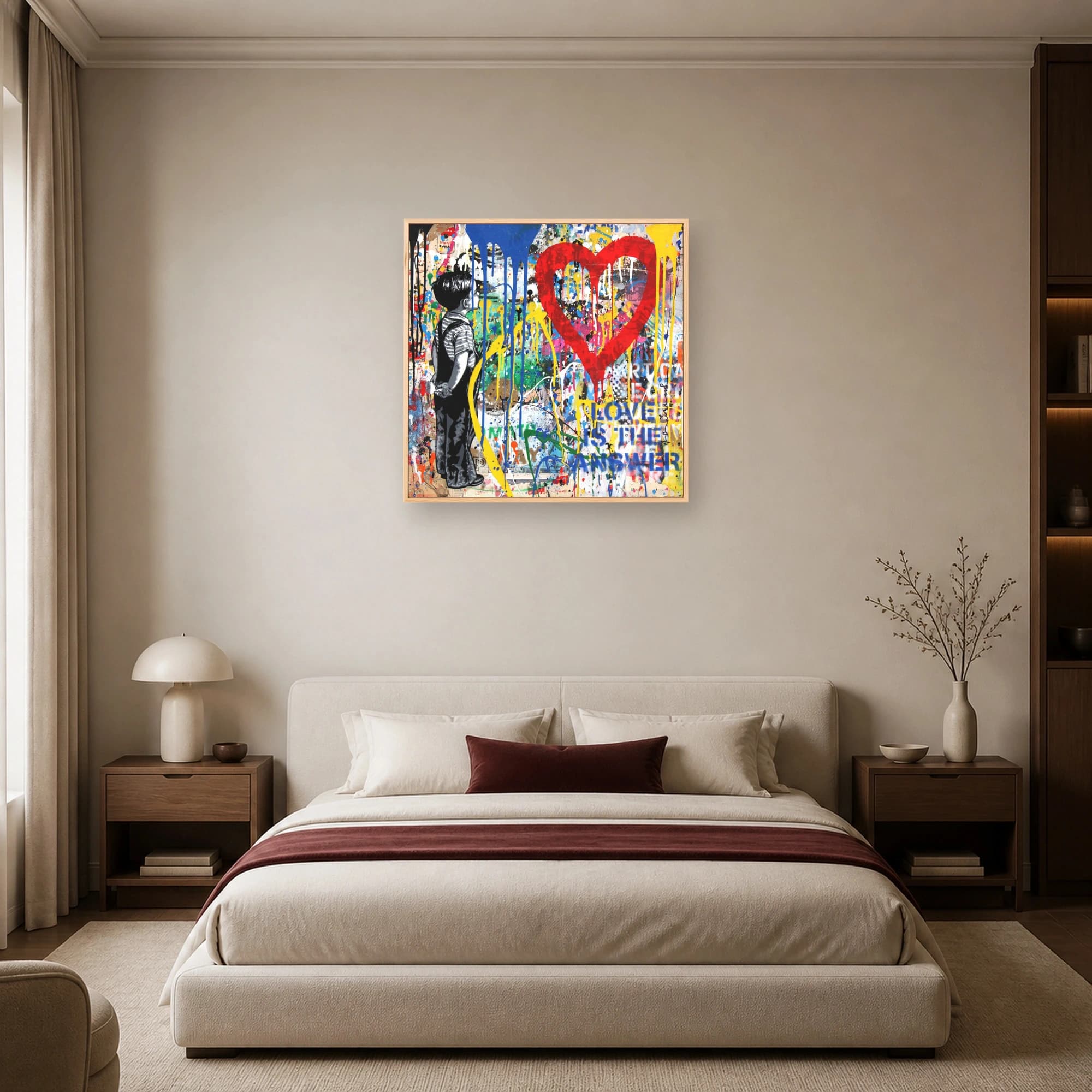 Love is the Answer Street Art Canvas Print, view 6