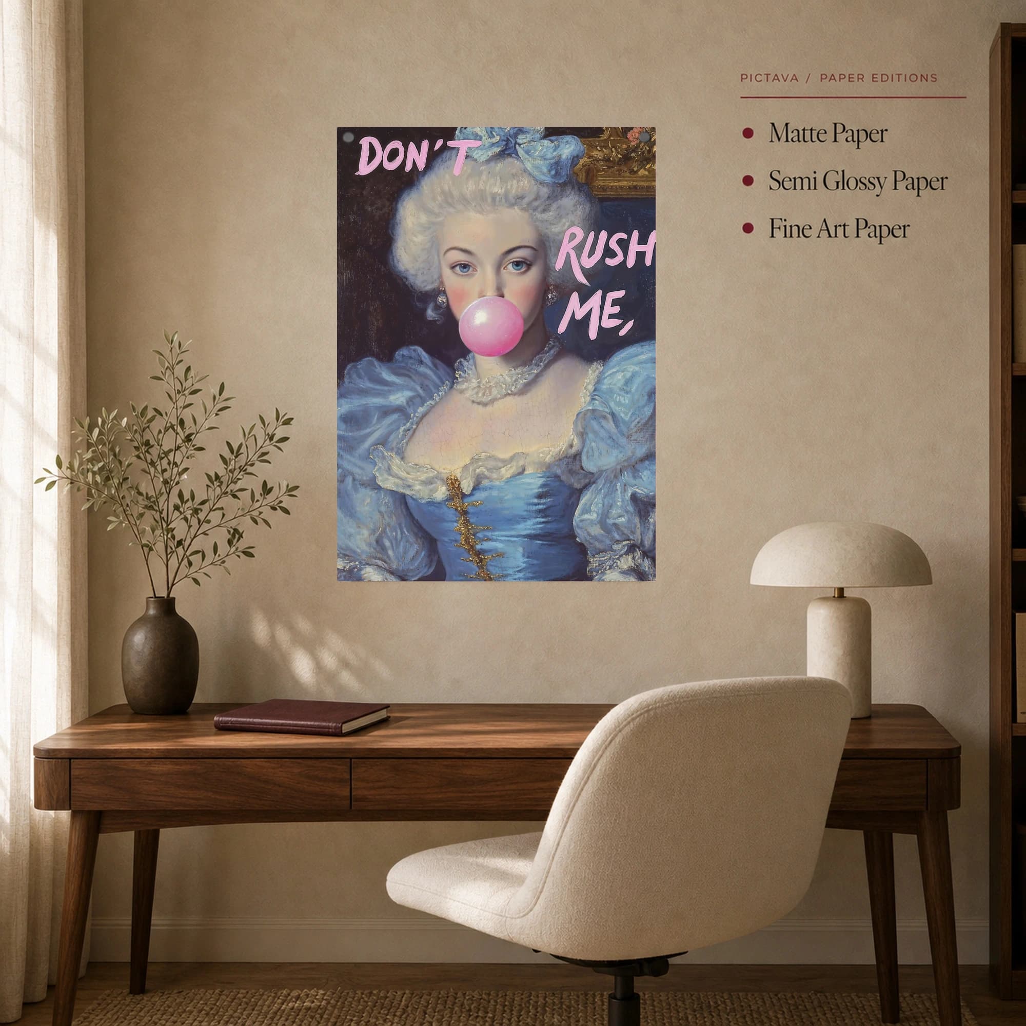 Don't Rush Me Bubblegum Noblewoman Portrait Wall Art, view 8