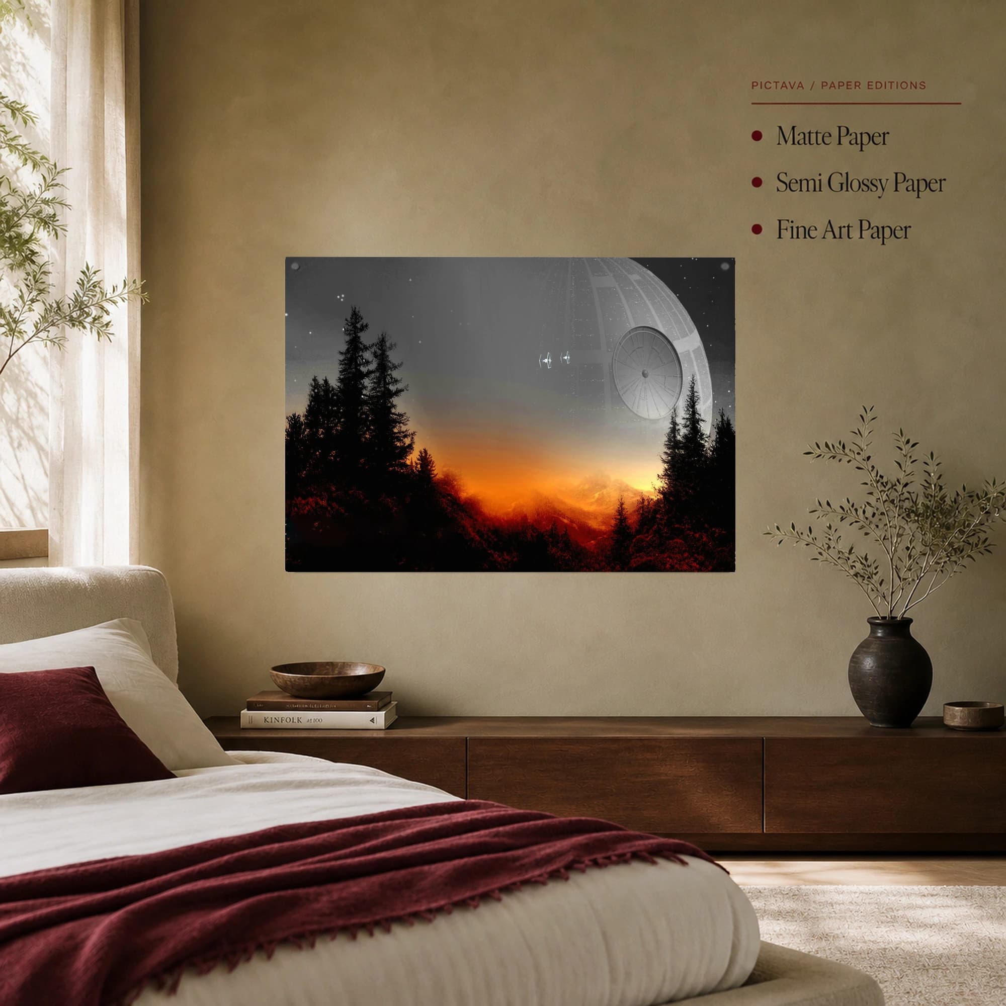 Death Star Over Forest Sci-Fi Movie Wall Art, view 7