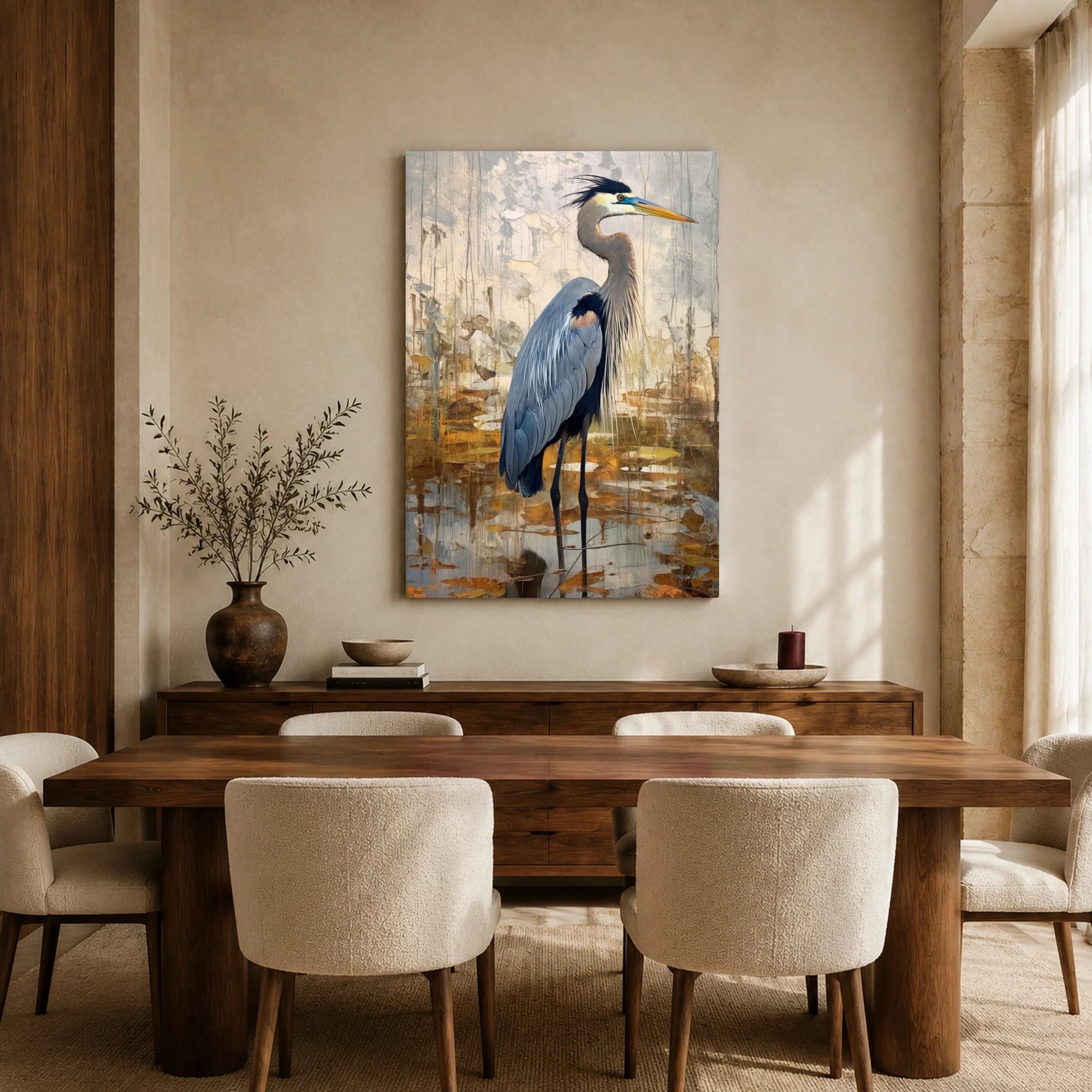Majestic Blue Heron Wetland Fine Art Print, view 7