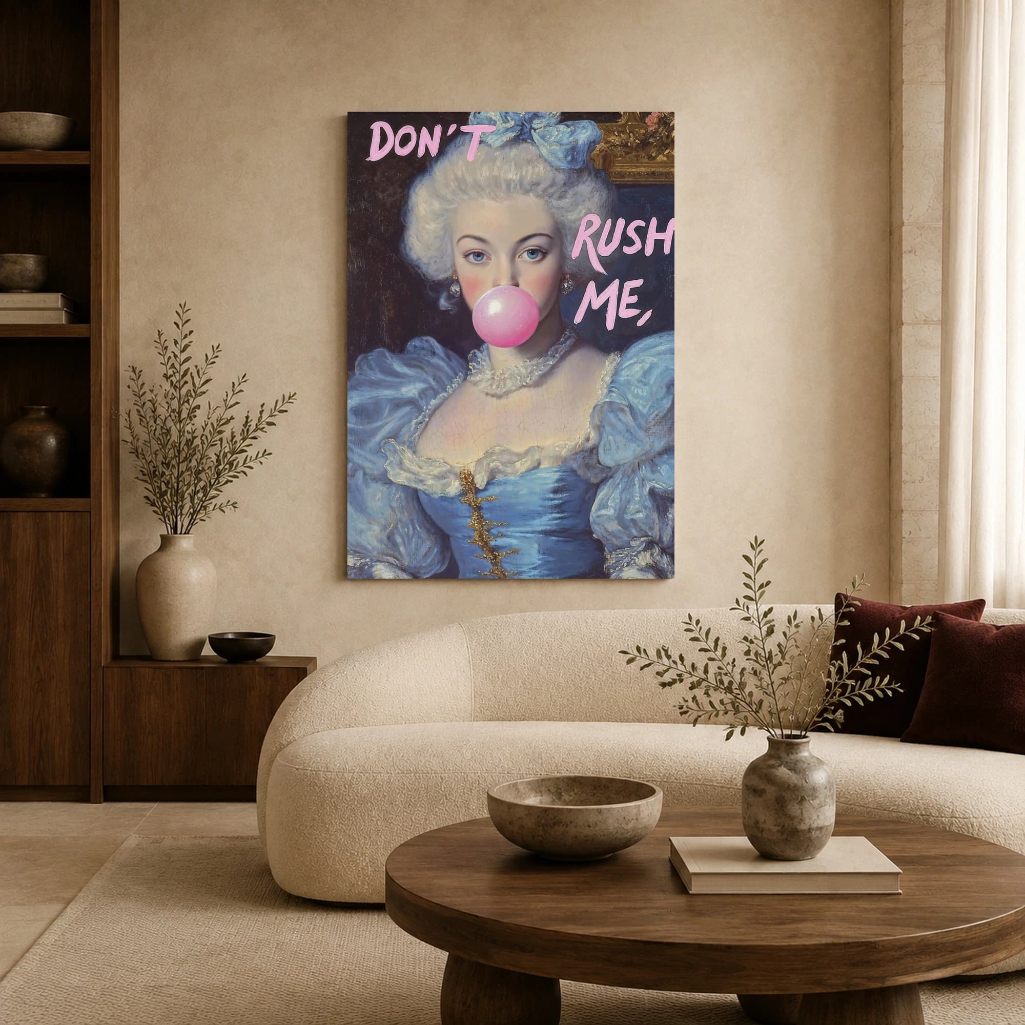 Don't Rush Me Bubblegum Noblewoman Portrait Wall Art, view 4