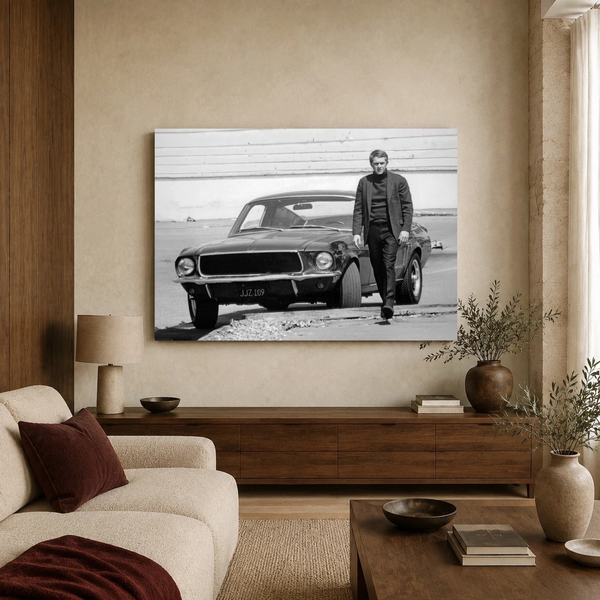 Steve McQueen and Bullitt Mustang Wall Art, view 3