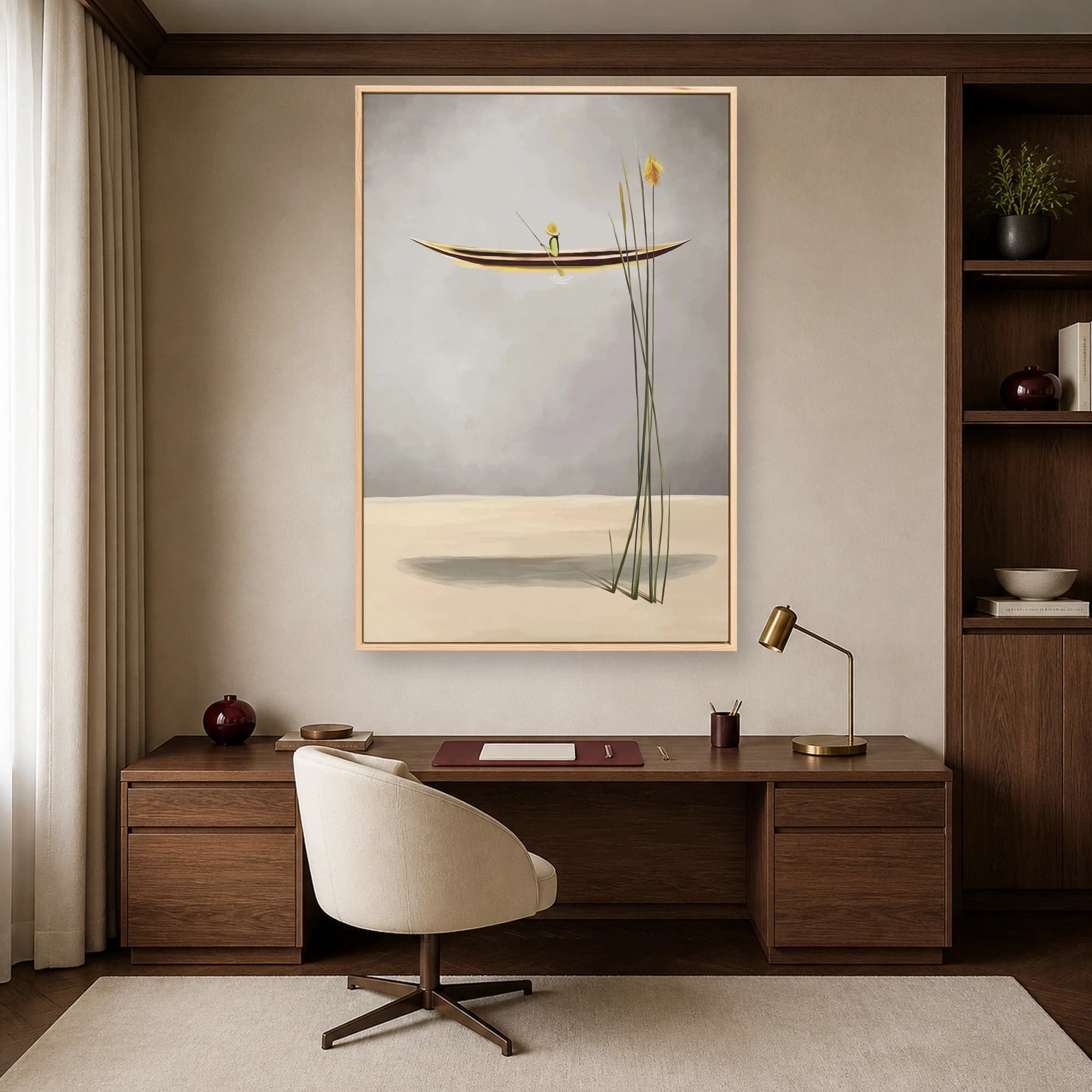 Minimalist Surrealist Boat Canvas Print, view 5