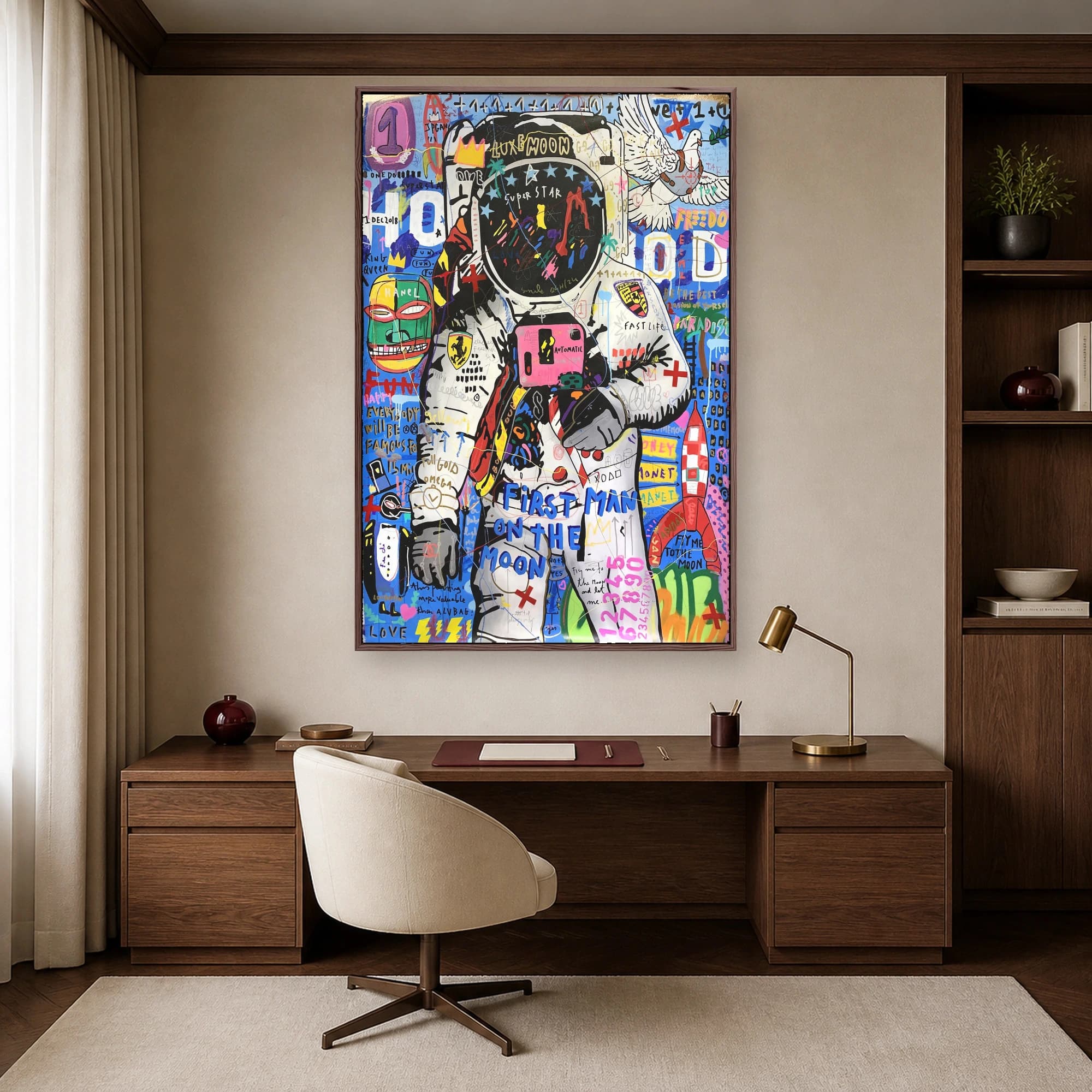 First Man On The Moon Astronaut Pop Art Canvas Print, view 8