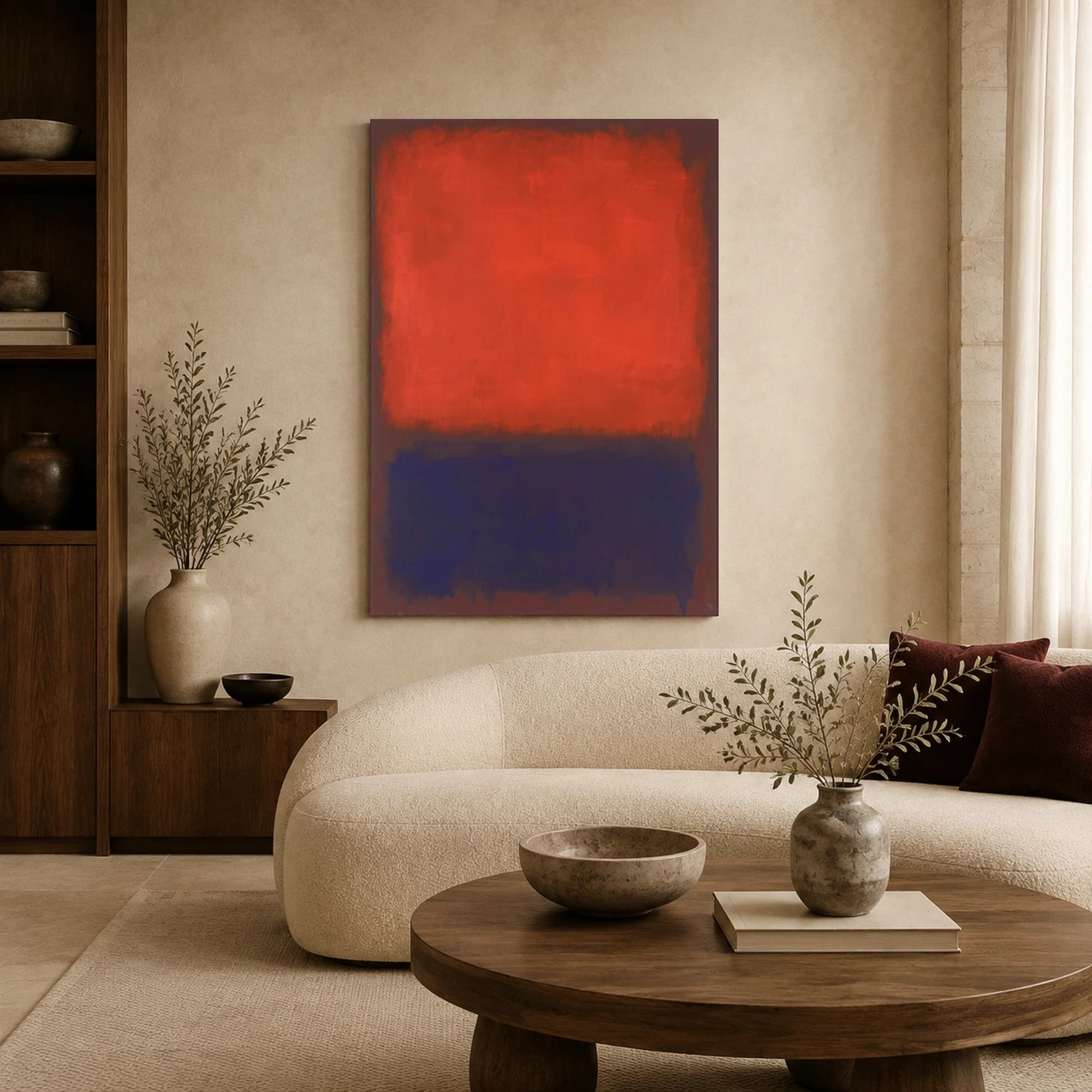 Rust and Blue Abstract Color Field Canvas Print, view 5