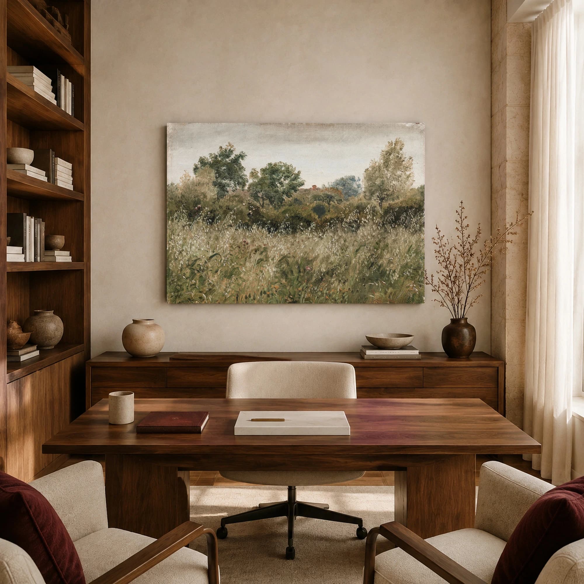 Impressionistic Meadow Landscape Canvas Print, view 8