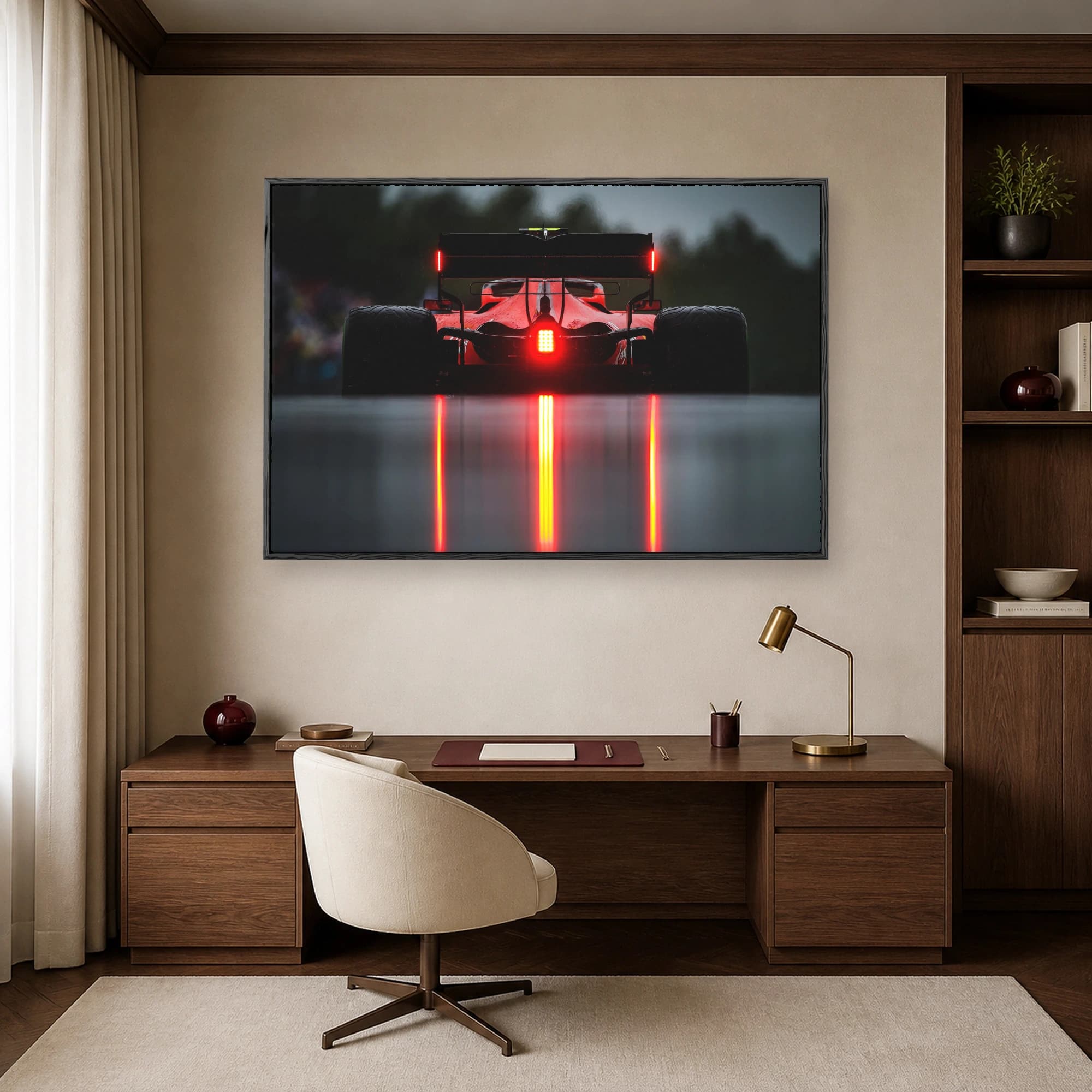 Formula One Wet Race Rear View Canvas Print, view 6