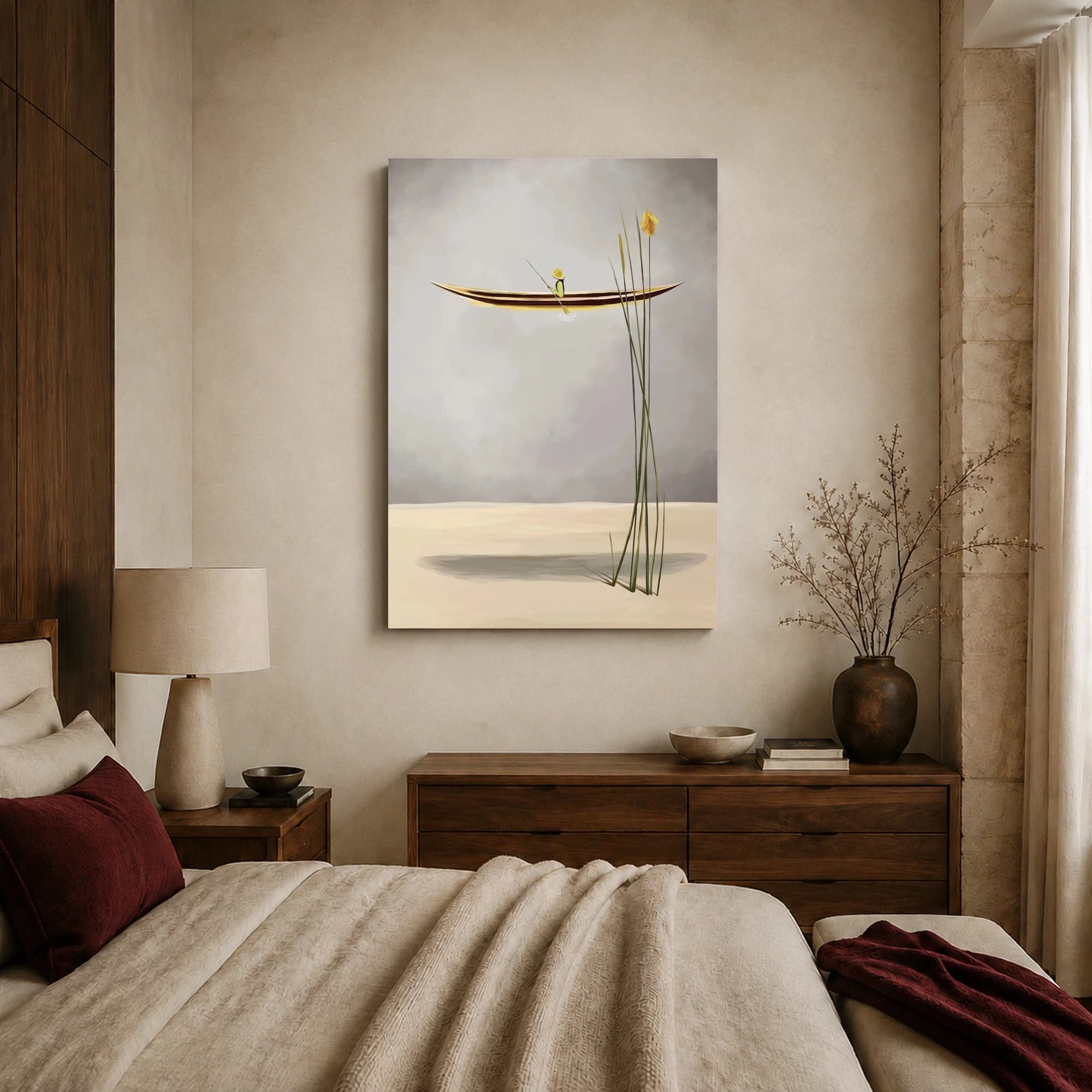 Minimalist Surrealist Boat Canvas Print, view 7