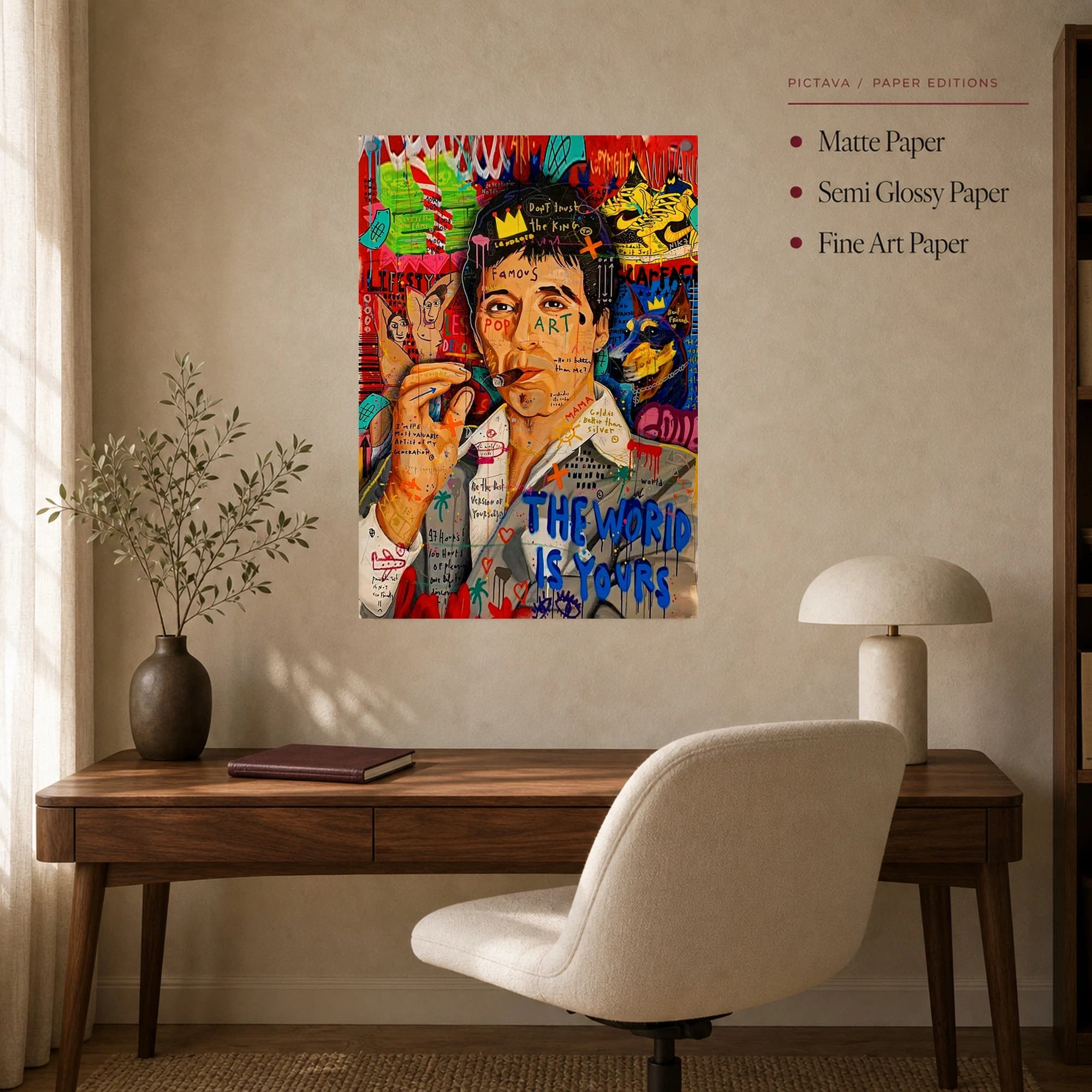 The World Is Yours Scarface Street Art Canvas Print, view 8