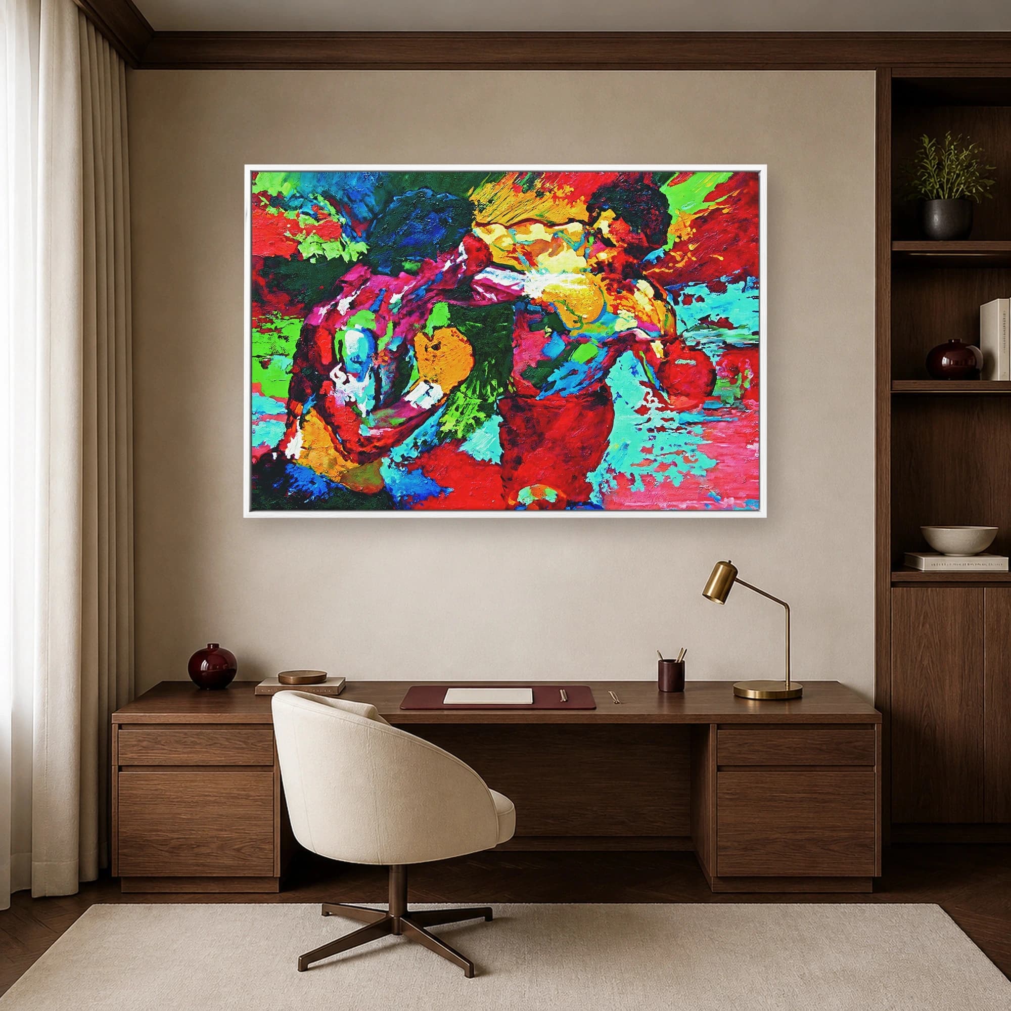 Abstract Boxing Match Impasto Canvas Print, view 7