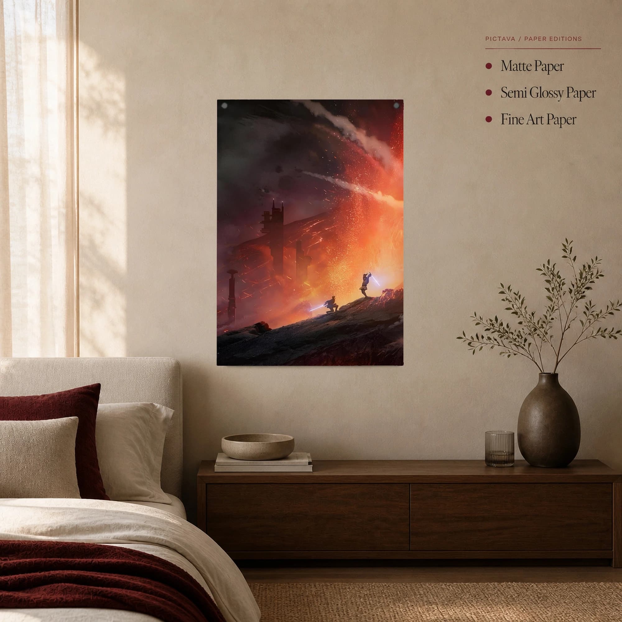 Mustafar Volcanic Duel Sci-Fi Canvas Wall Art, view 3