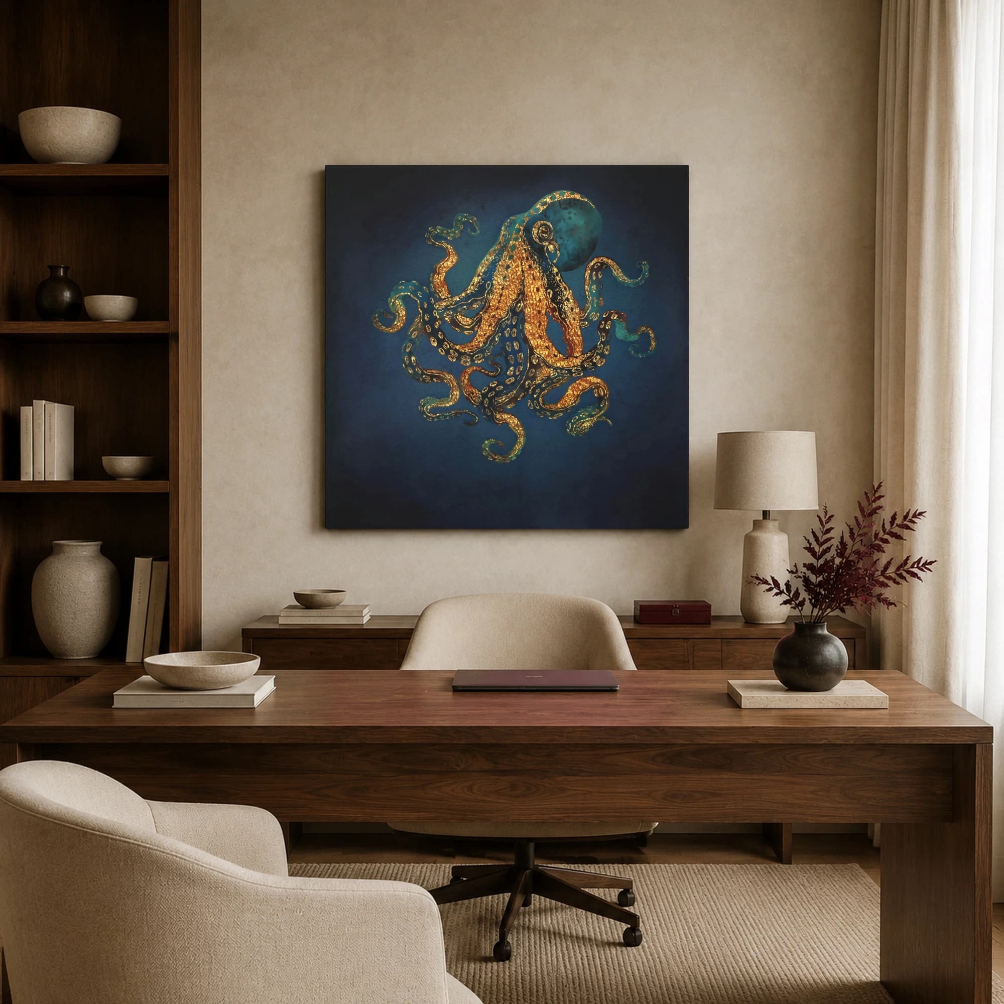 Golden Nautilus Octopus Wall Art, view 6