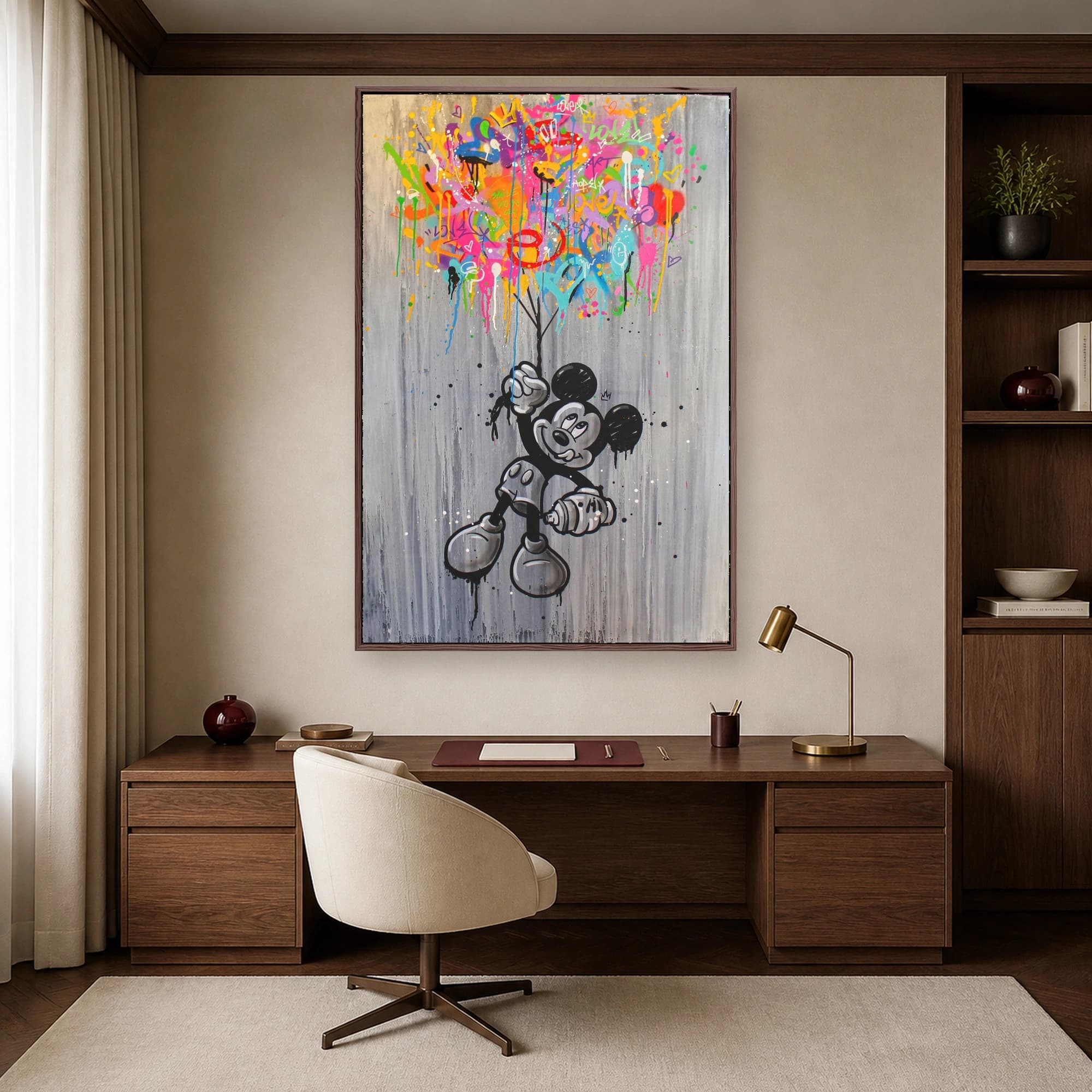Graffiti Mickey Mouse Street Art Canvas Print, view 6