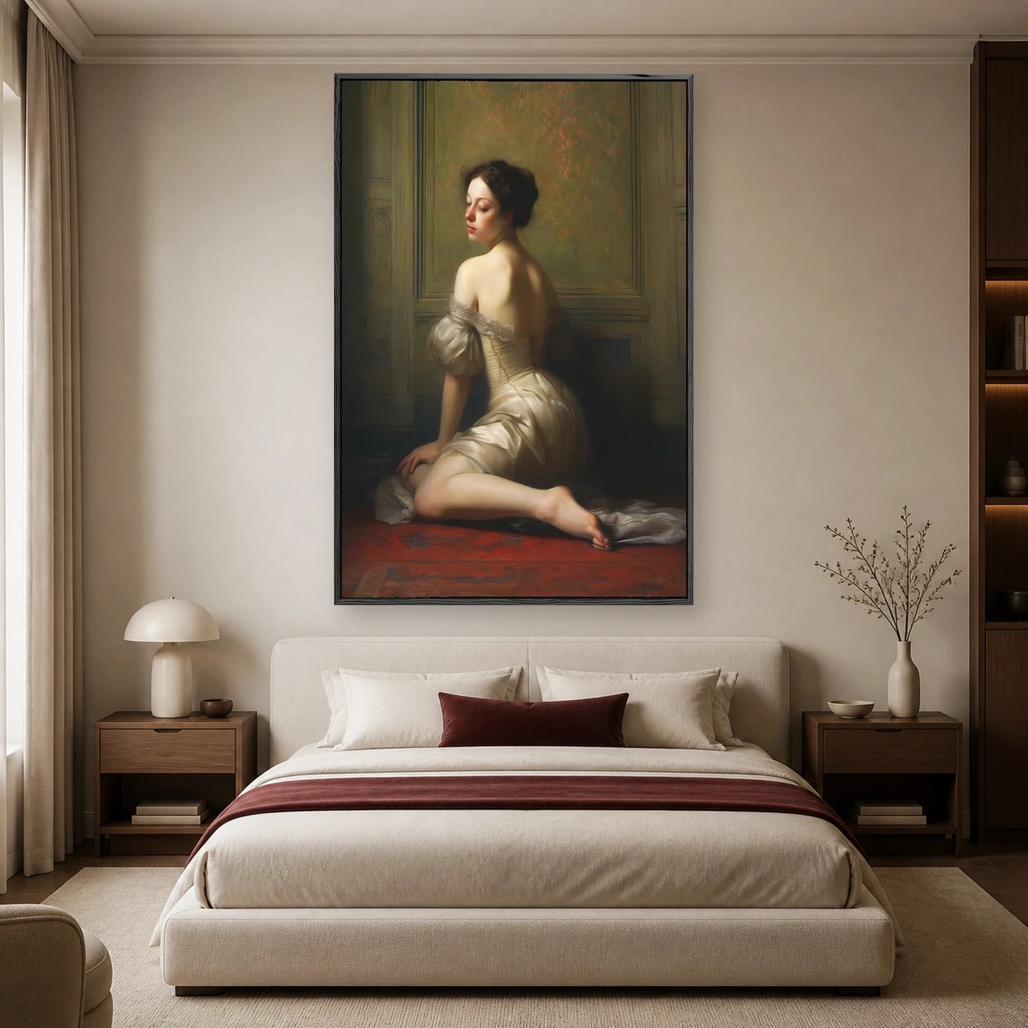 Elegance in Repose Neoclassical Portrait Canvas Print, view 5
