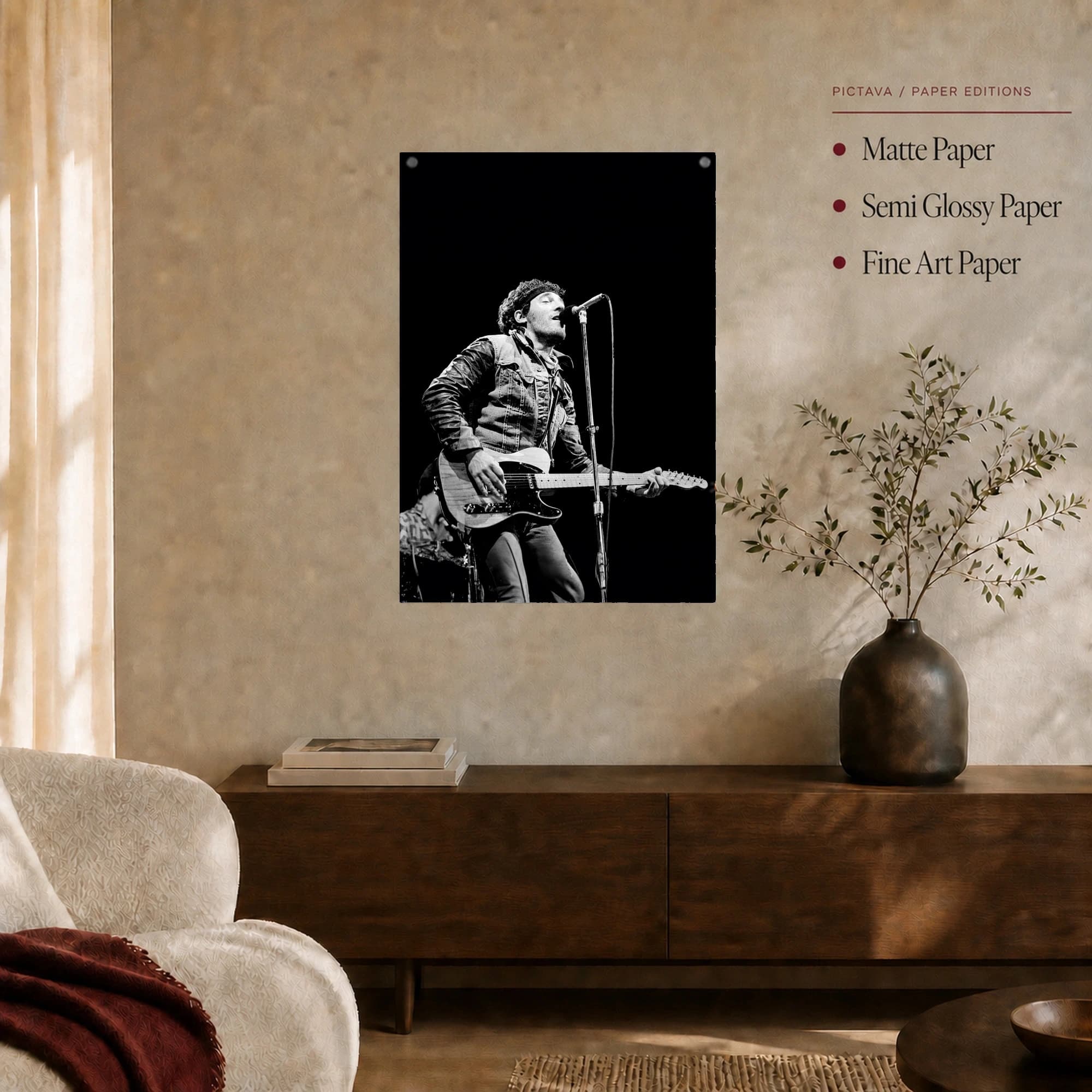 Bruce Springsteen Live Concert Black and White Art Print, view 4
