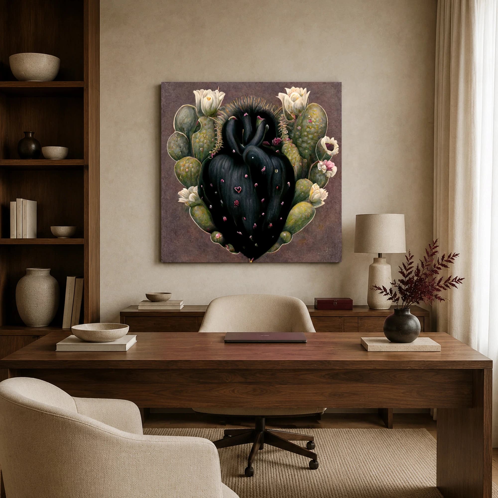 Surreal Botanical Heart Wall Art Canvas Print, view 5