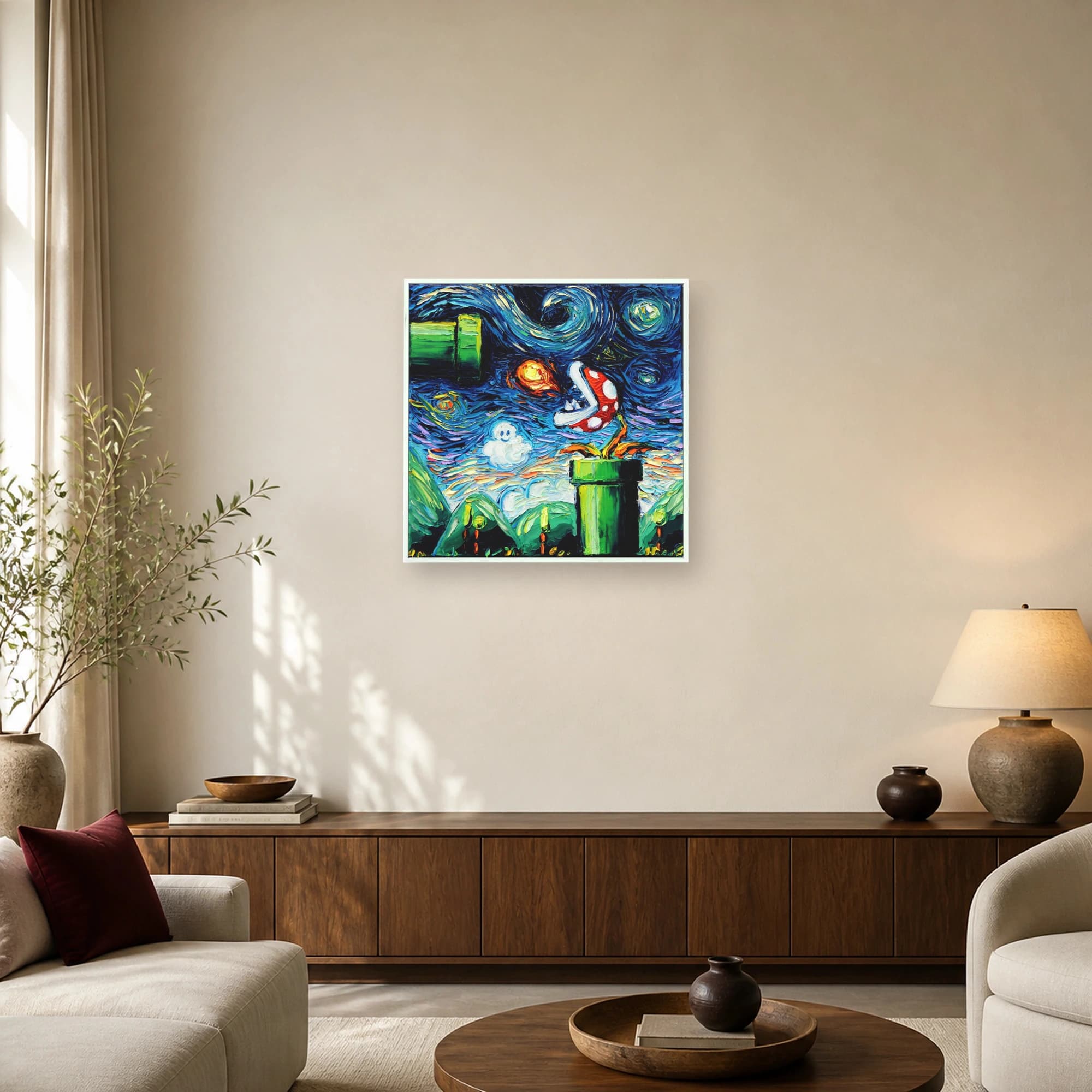 Starry Night Mushroom Kingdom Canvas Print, view 5