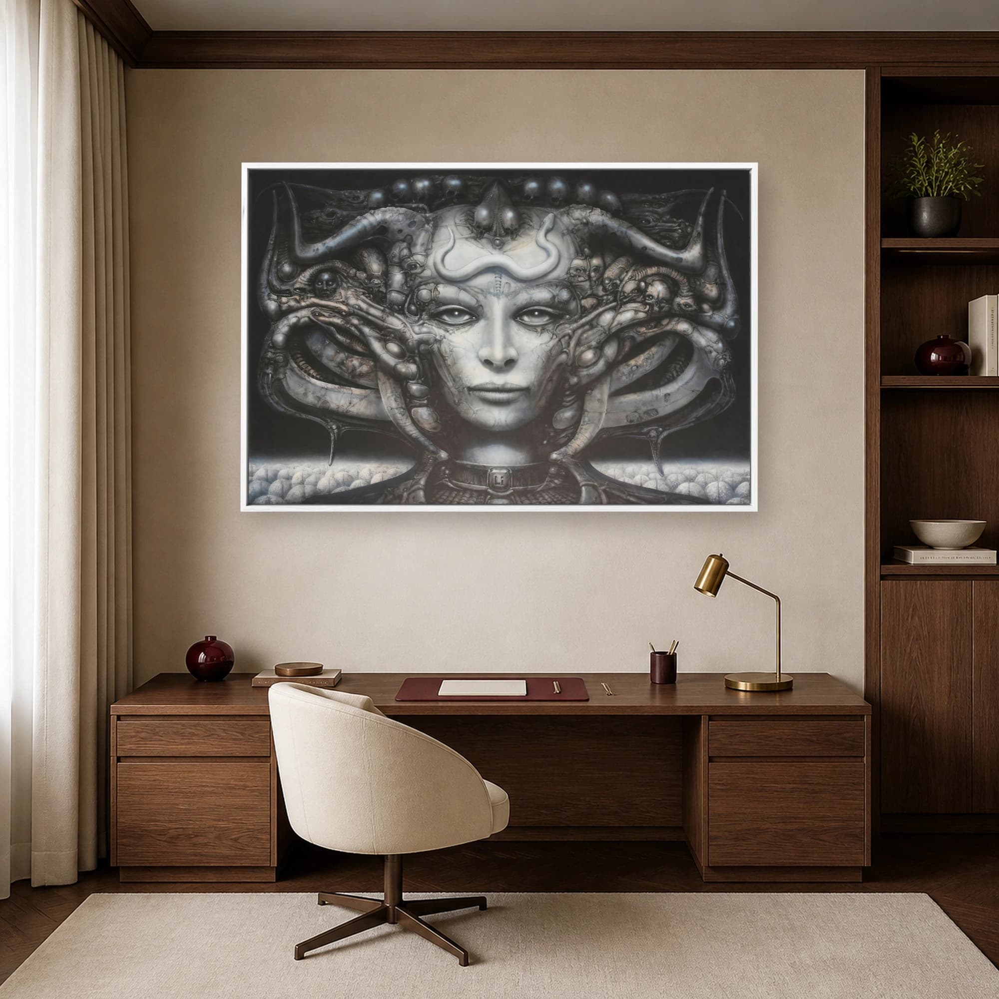 Biomechanical Surrealist Portrait Canvas Print, view 5