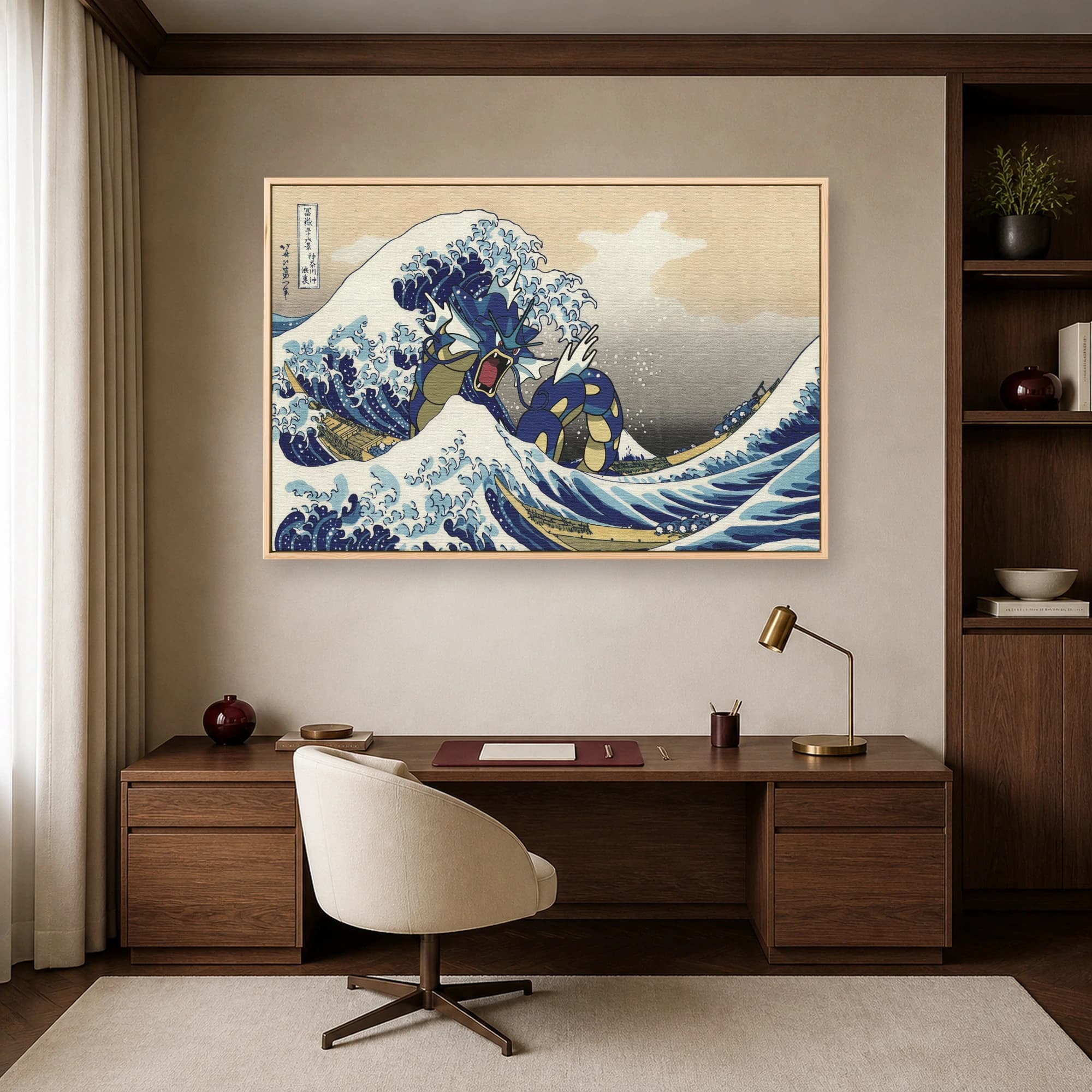 The Great Wave off Gyarados Japanese Woodblock Canvas Print, view 6
